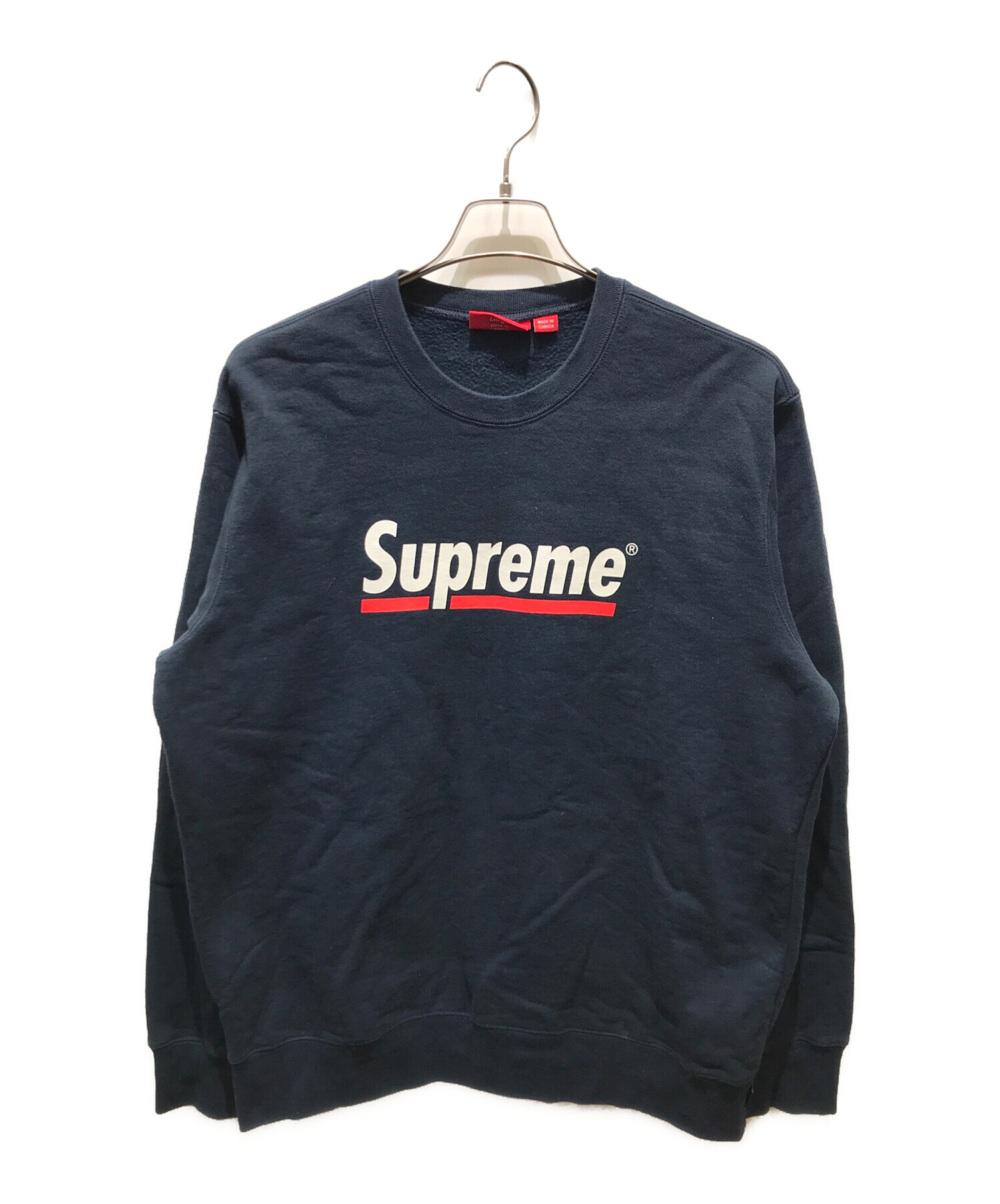 Supreme Underline Crewneck Navy Supreme Underline Crewneck 