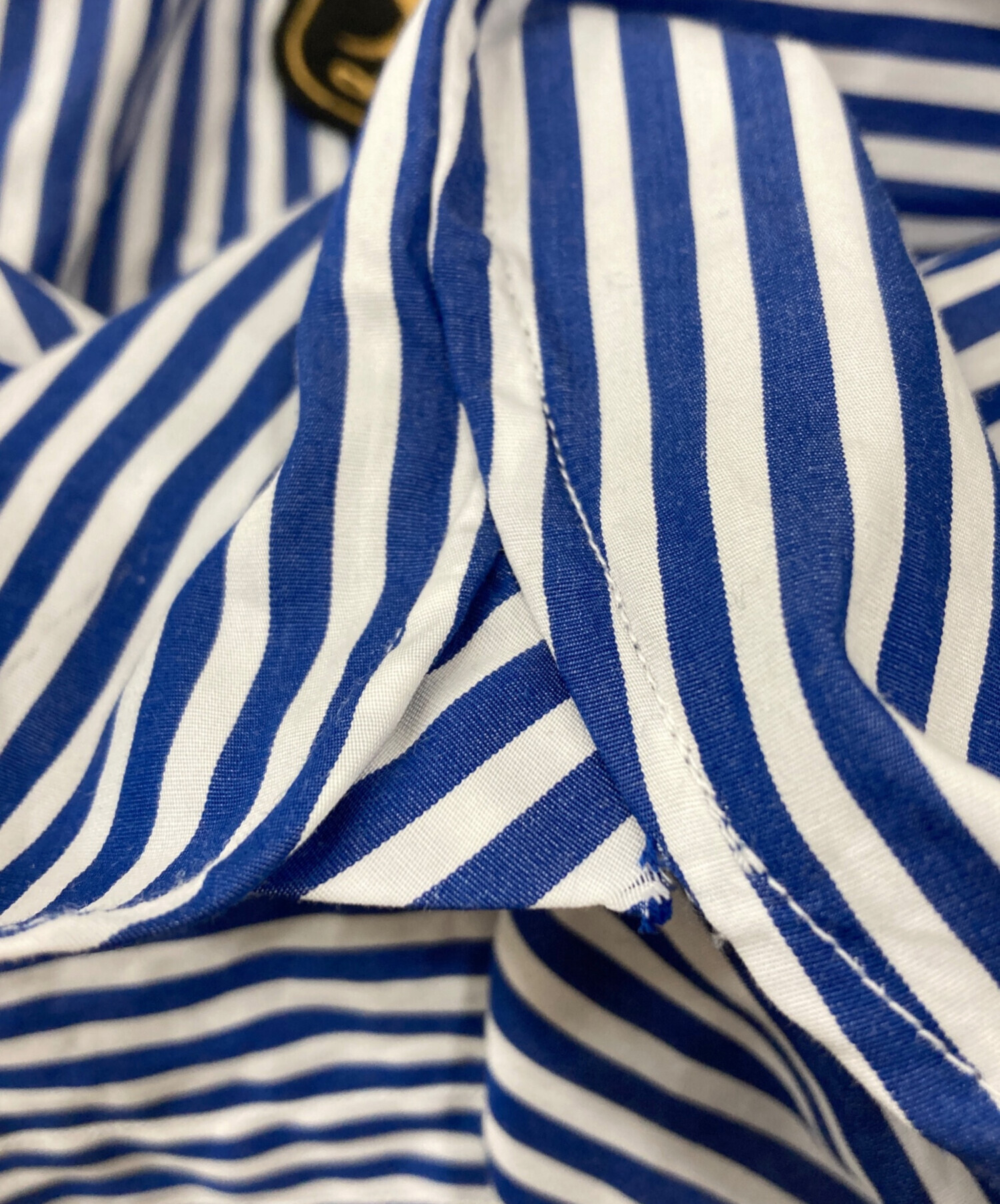 POLO RALPH LAUREN シャツ　ストライプ　ワッペン　ブルー　青 中古・古着通販】POLO RALPH LAUREN (ポロ・ラルフローレン