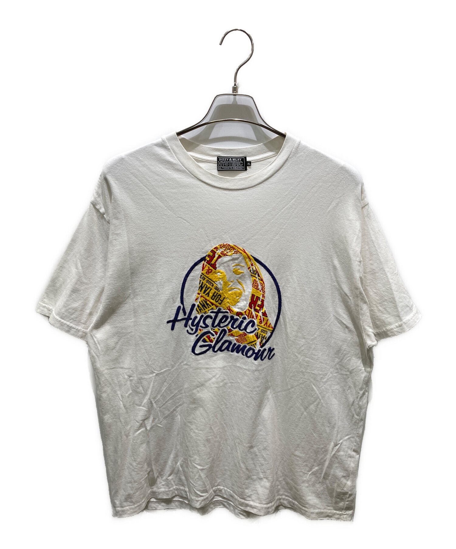 HYSTERIC GLAMOUR MAKE ME SMILE リブ付Tシャツ HYSTERIC GLAMOUR MAKE