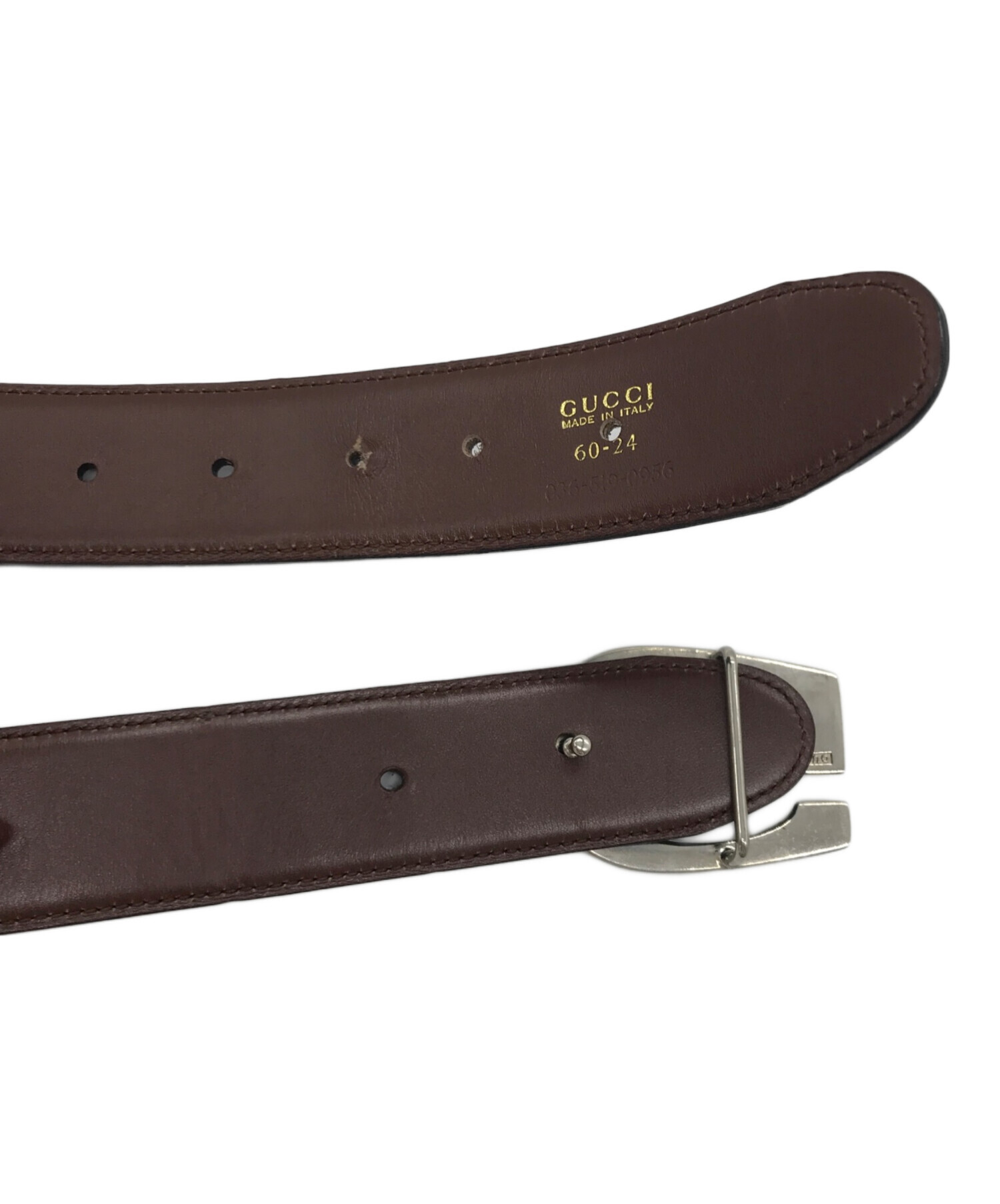 中古・古着通販】GUCCI (グッチ) Gバックルリバーシブルベルト 036-519