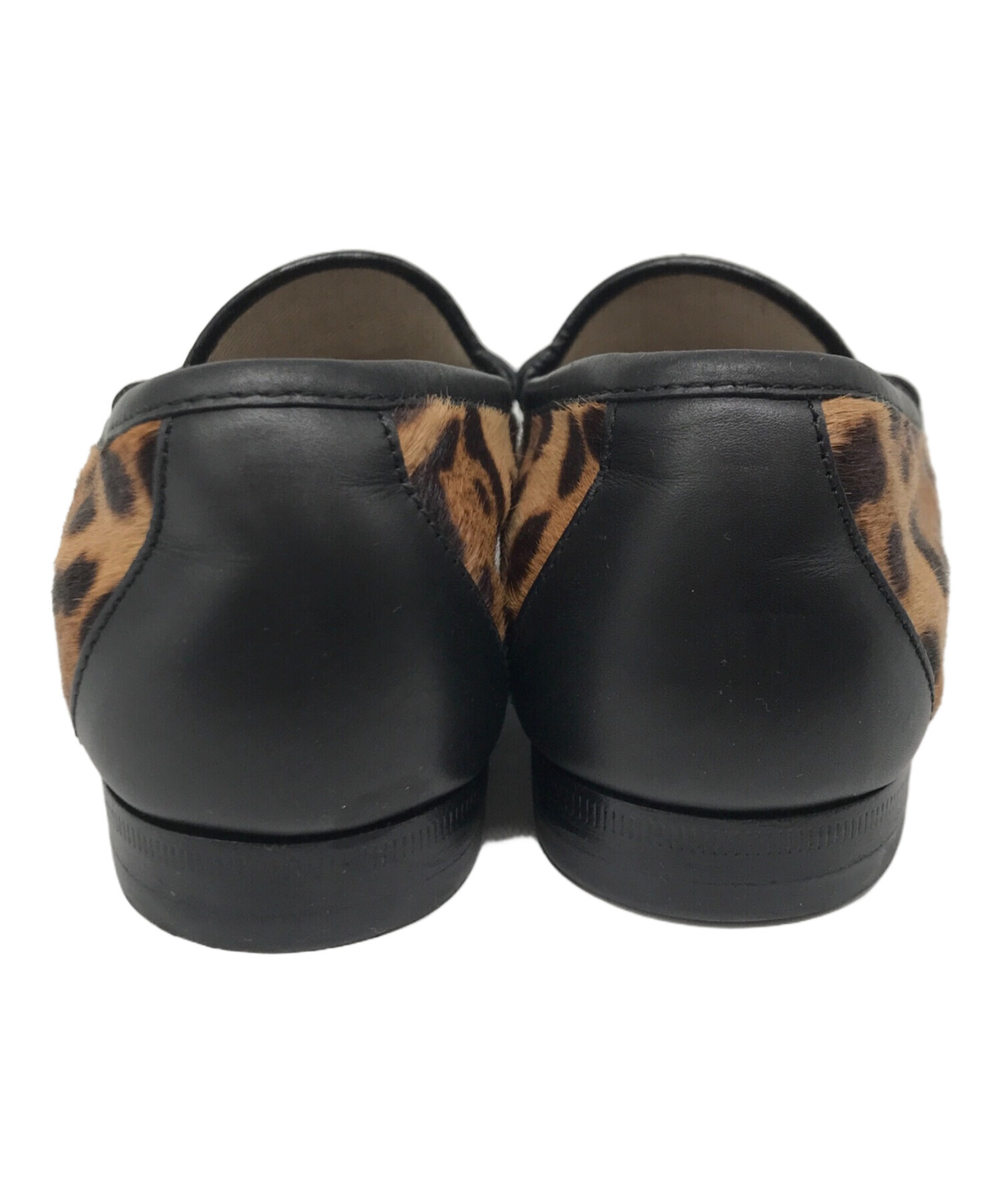 中古・古着通販】GUCCI (グッチ) レオパードローファー ブラウン