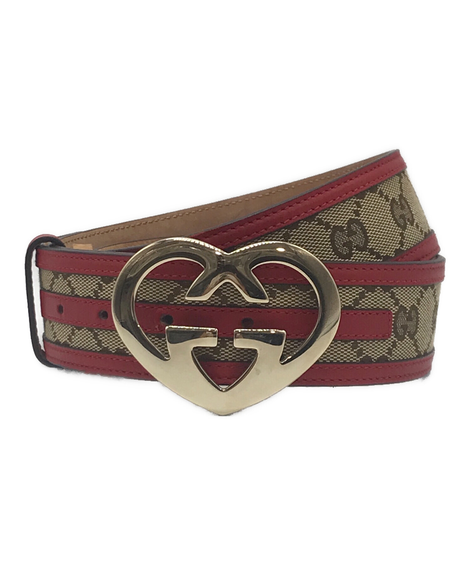 中古・古着通販】GUCCI (グッチ) ハートGGバックルベルト 245856