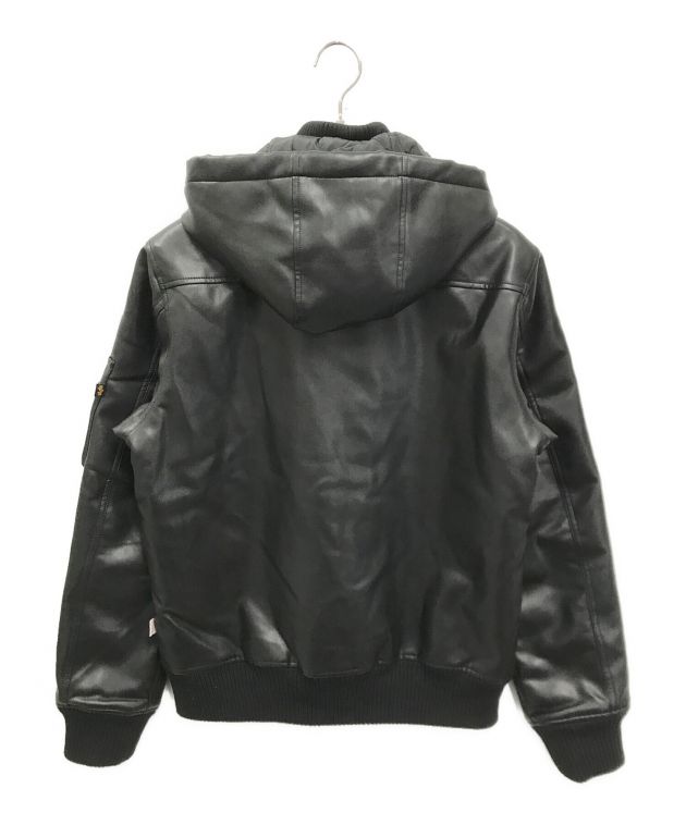 中古・古着通販】ALPHA (アルファ) ［古着］フェイクレザーフーデッド