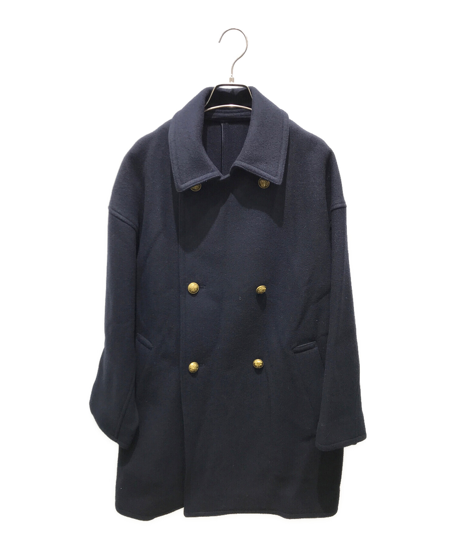 フレームワーク　Super 100ダブルクロスPコート　ネイビー　38 中古・古着通販】FRAMeWORK (フレームワーク) Super 100ダブルクロスP