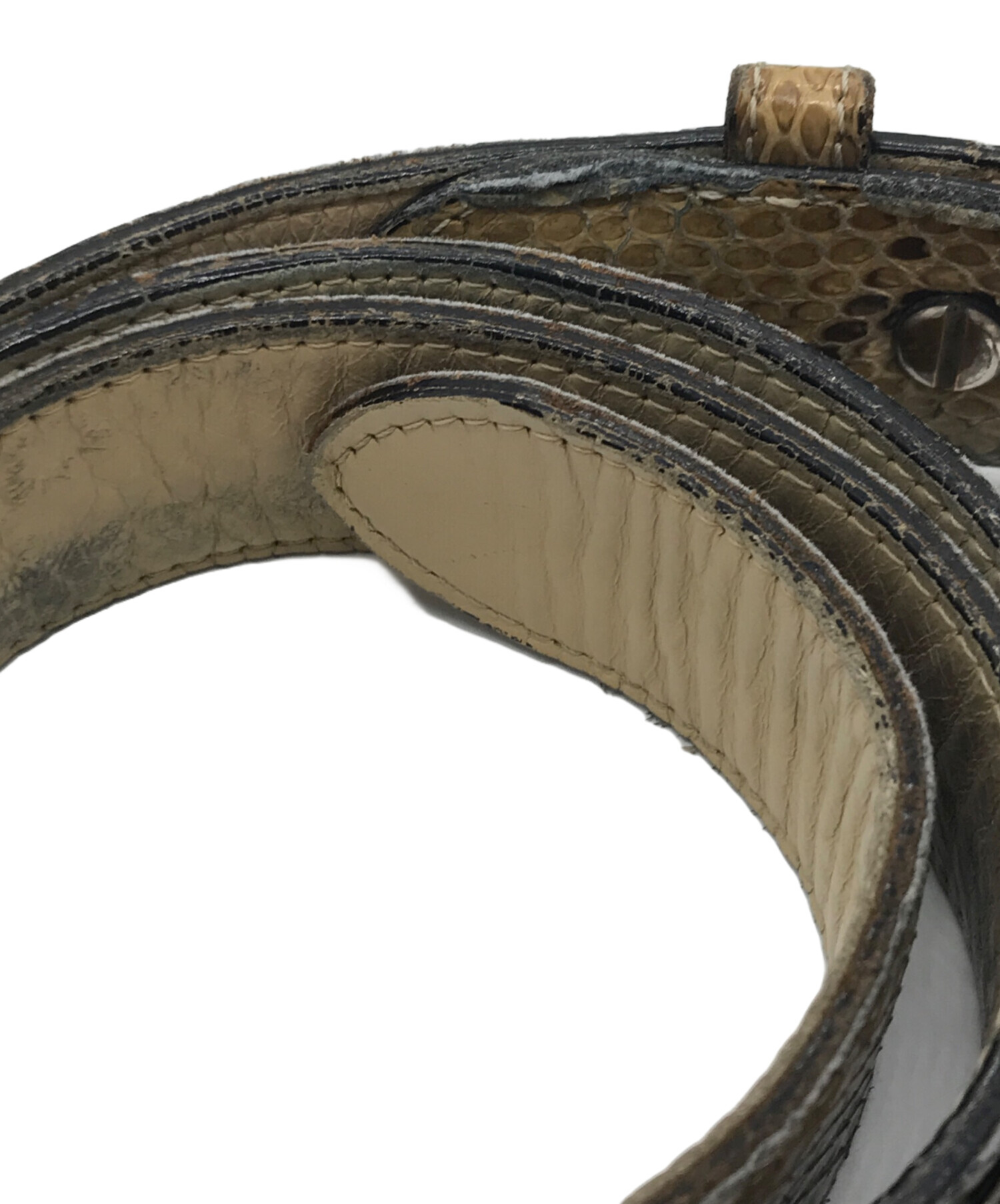 中古・古着通販】WACKO MARIA (ワコマリア) パイソン柄ベルト ベージュ