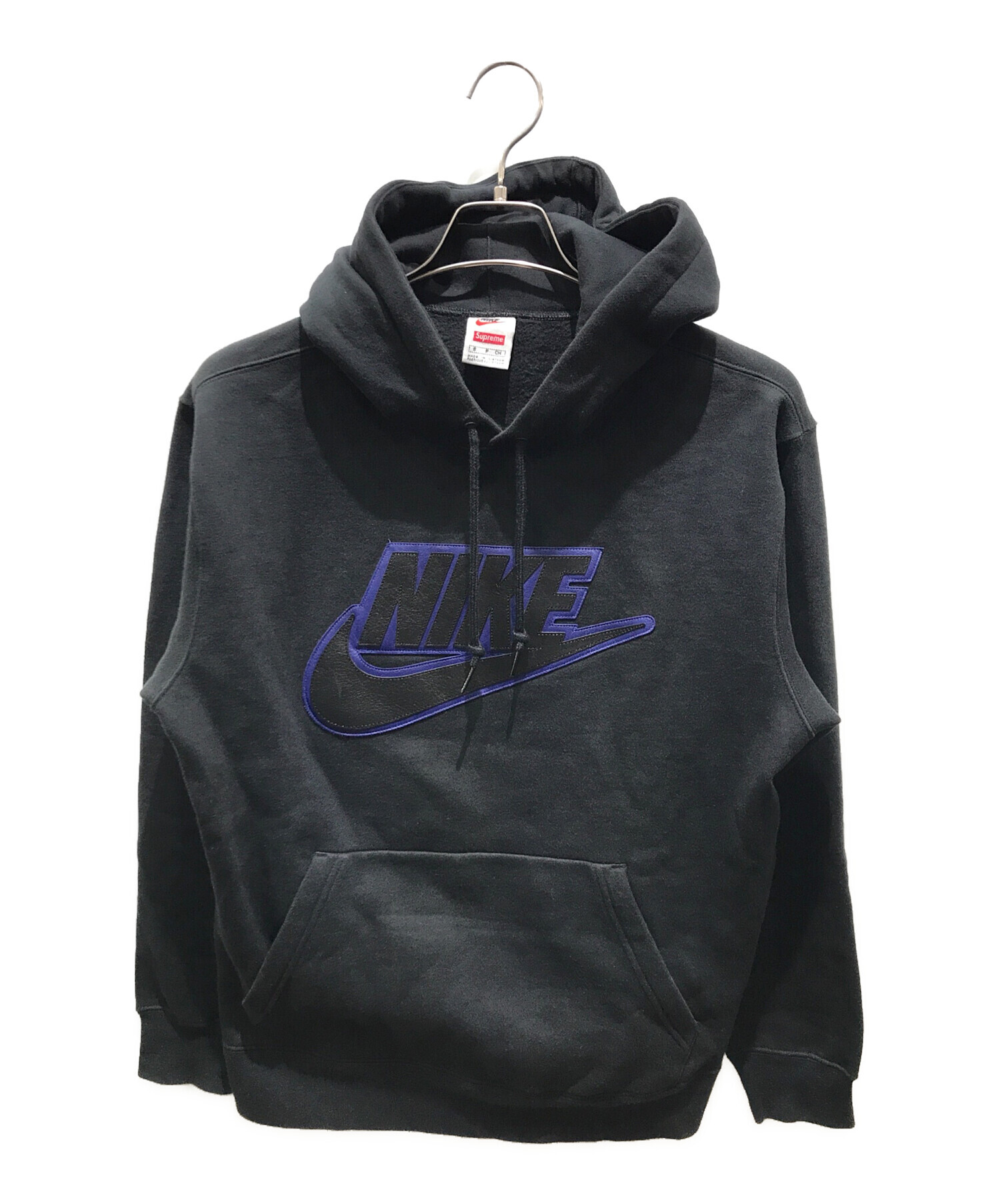 Supreme Nike Leather Applique Hoodie 赤 Supreme Nike Leather