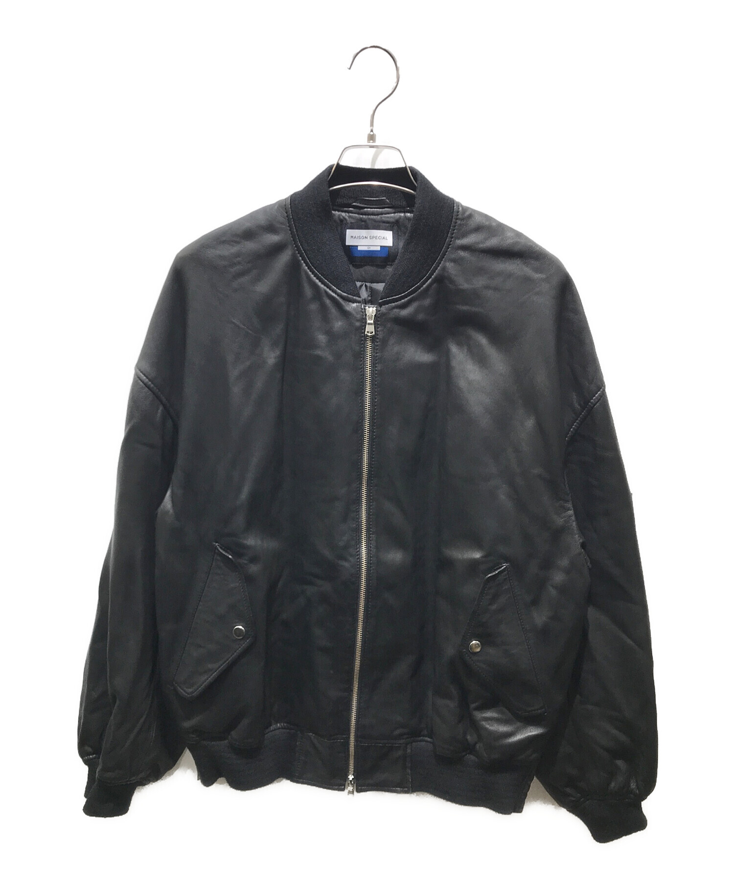 MAISON SPECIAL / ブルゾン/1/ポリエステル/ブラック/11231211207// 中古・古着通販】MAISON SPECIAL (メゾンスペシャル) ラムレザー