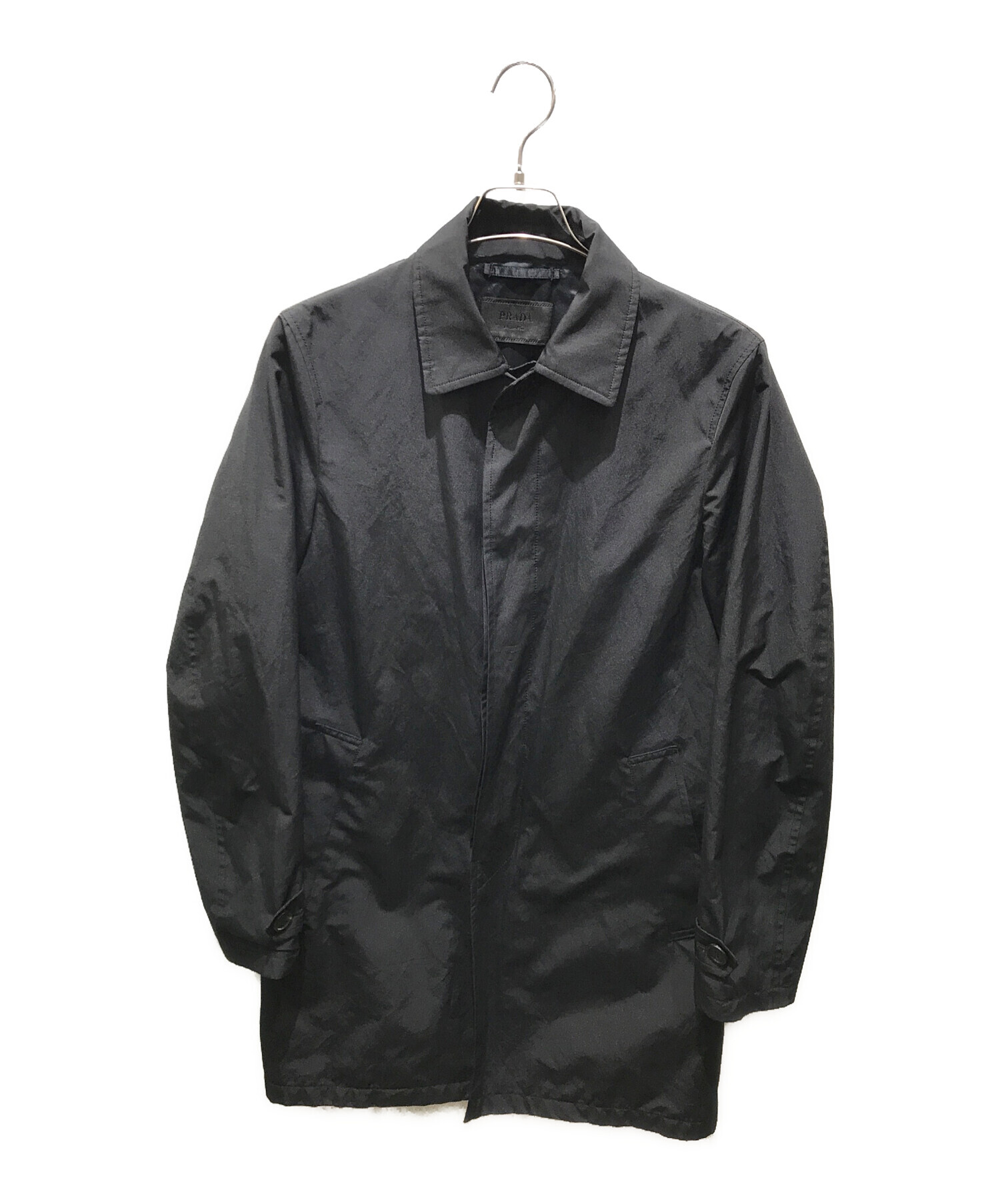 中古・古着通販】PRADA (プラダ) ステンカラーコート ネイビー サイズ