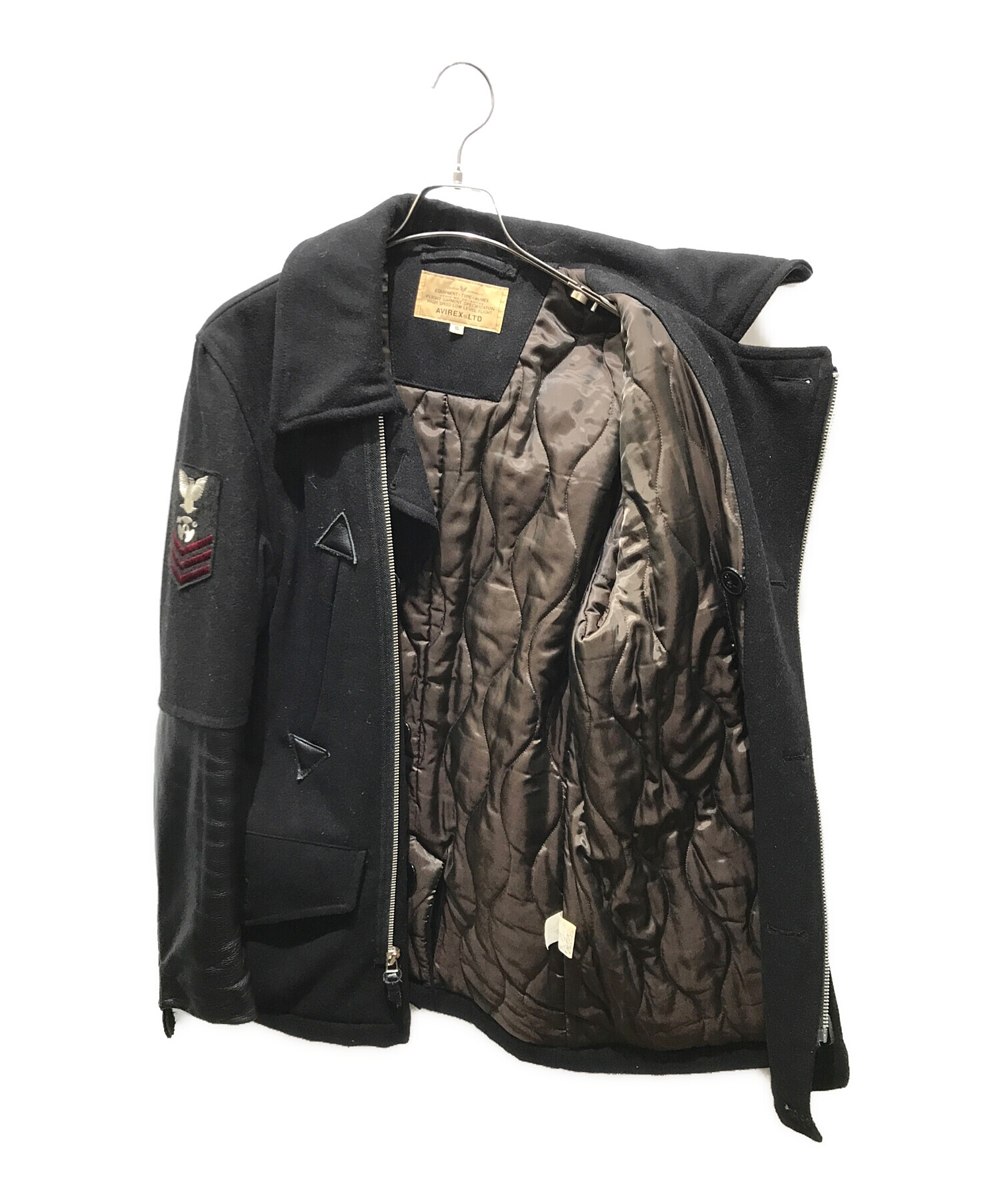 中古・古着通販】AVIREX (アヴィレックス) Pコート 6102028 ブラック