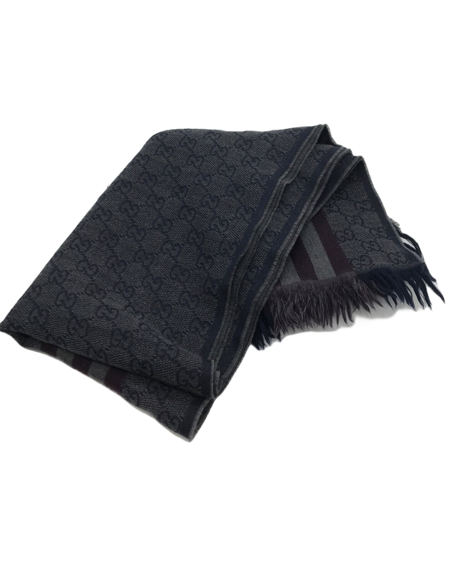 中古・古着通販】GUCCI (グッチ) GGベルトデザインストール グレー
