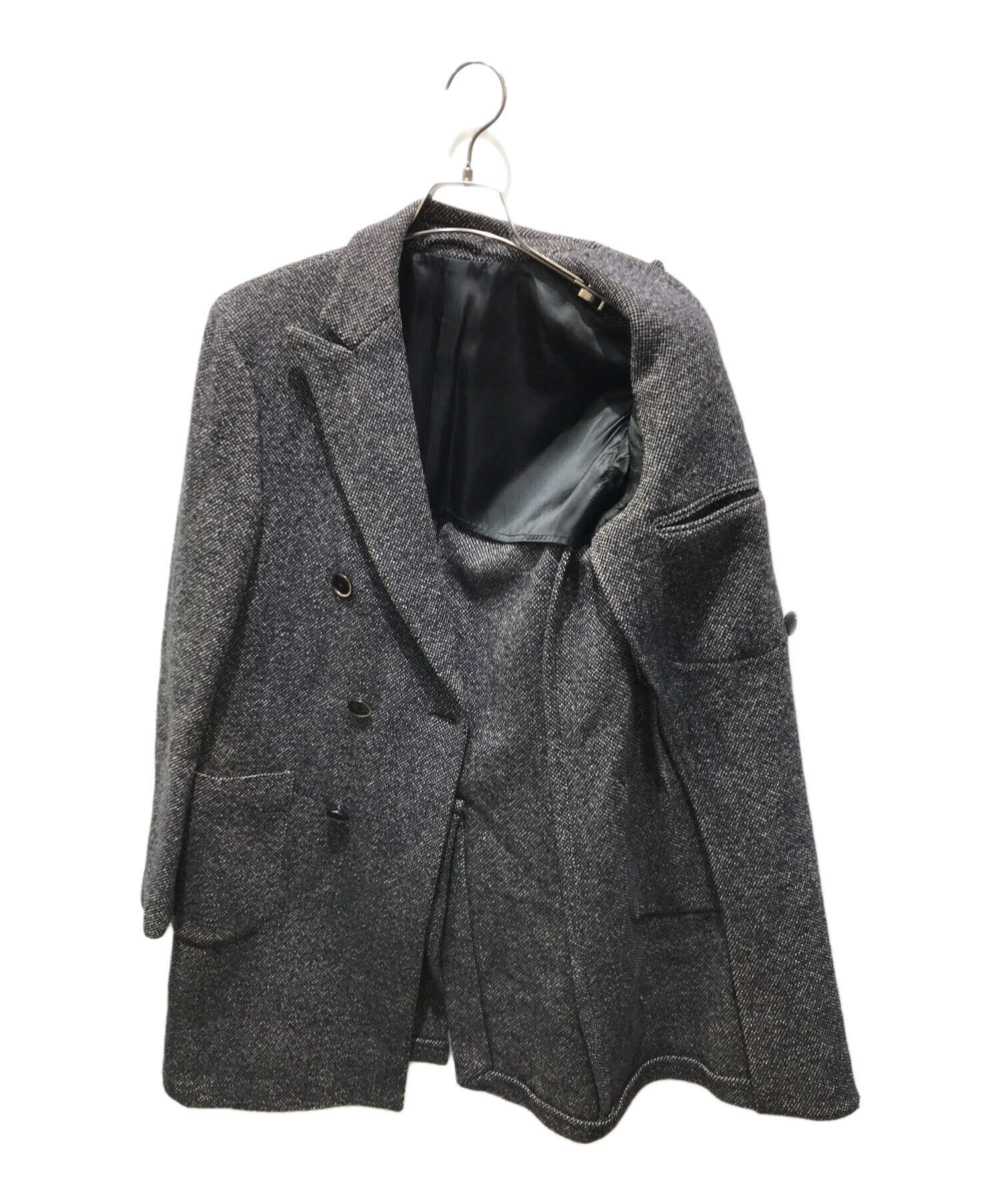 未使用 LARDINI ウールフランネルチェスターコート 46 M グレー LARDINI（ラルディーニ）SPECIALウールフランネルチェスターフィールド