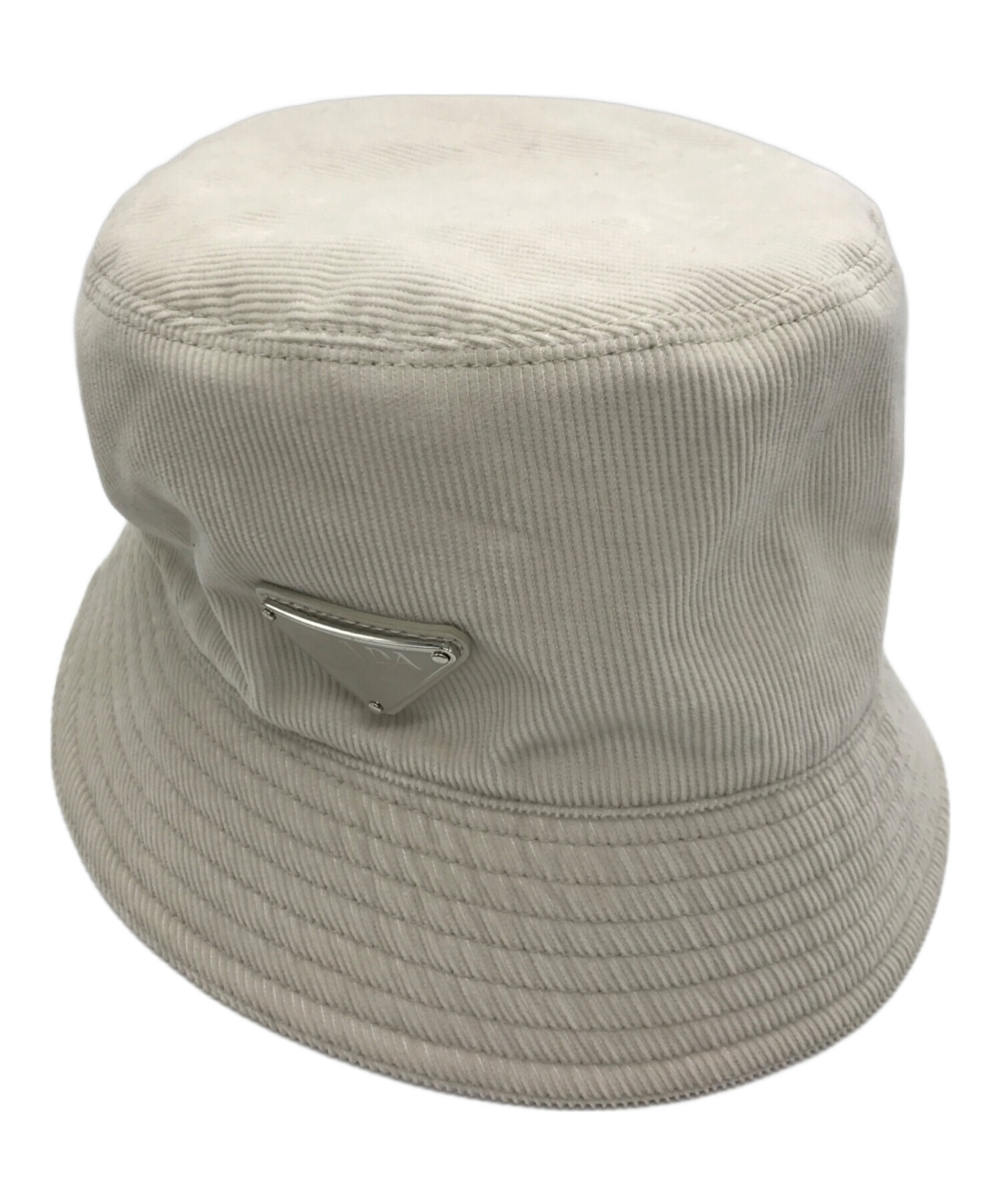 中古・古着通販】PRADA (プラダ) ロゴプレートコーデュロイハット 