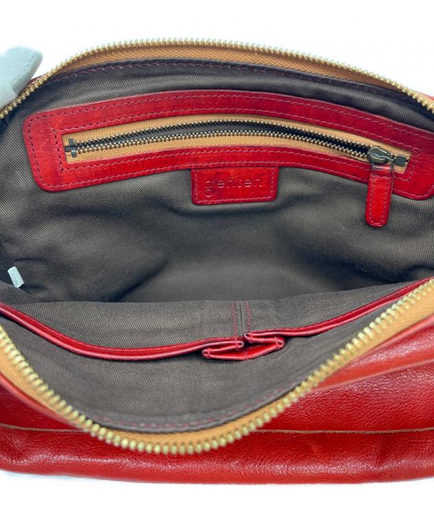 genten ショルダーバッグ　赤 中古・古着通販】genten (ゲンテン) レザーショルダーバッグ レッド