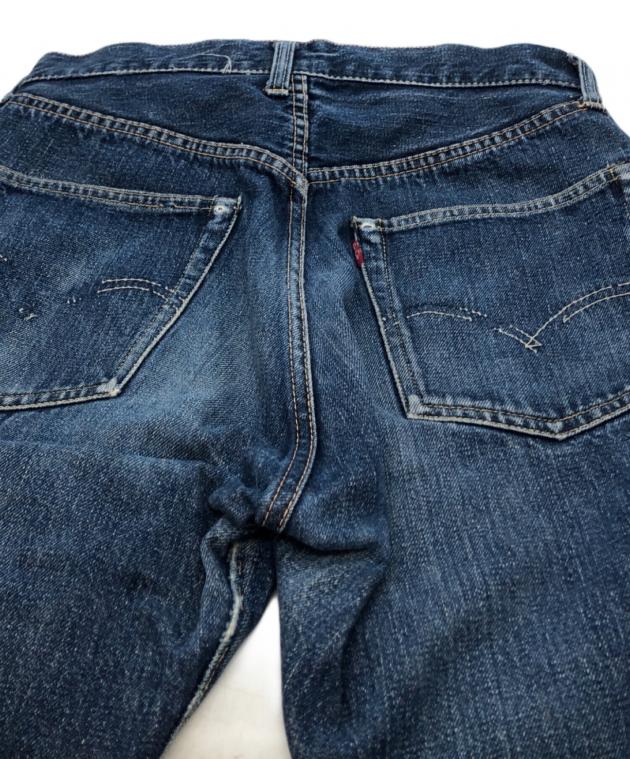 美品 セルビッチ 濃紺 デニムパンツ 隠しリベット オフセット 和柄 