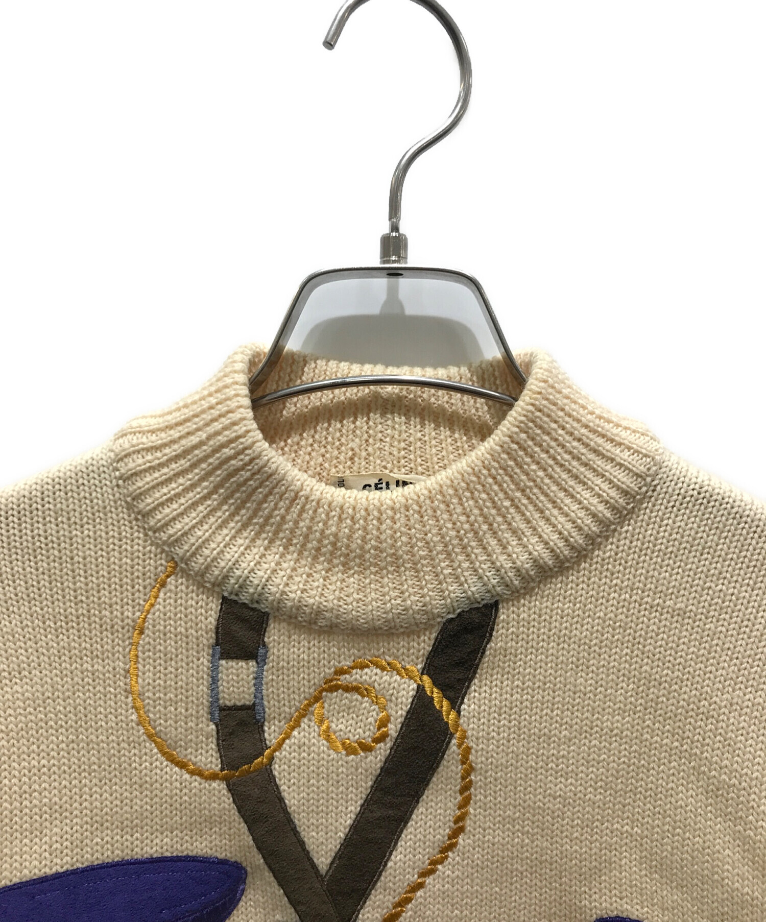 中古・古着通販】CELINE (セリーヌ) オールドウールニット ベージュ