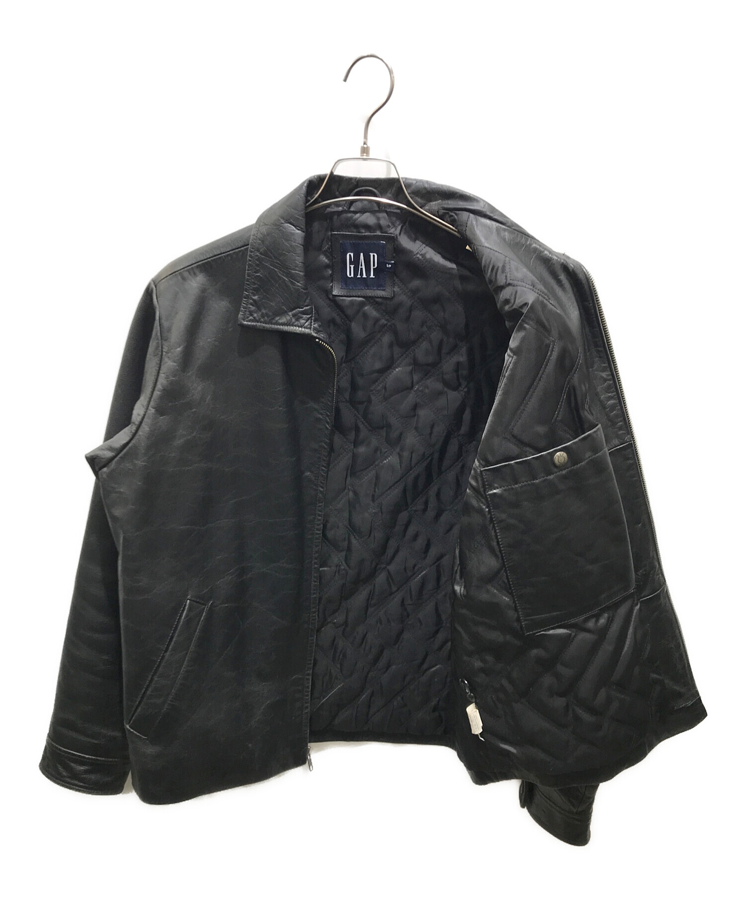 【最終価格】GAP ダークブラウン レザージャケット カウレザー　ギャップ 中古・古着通販】GAP (ギャップ) カウレザージャケット 776019