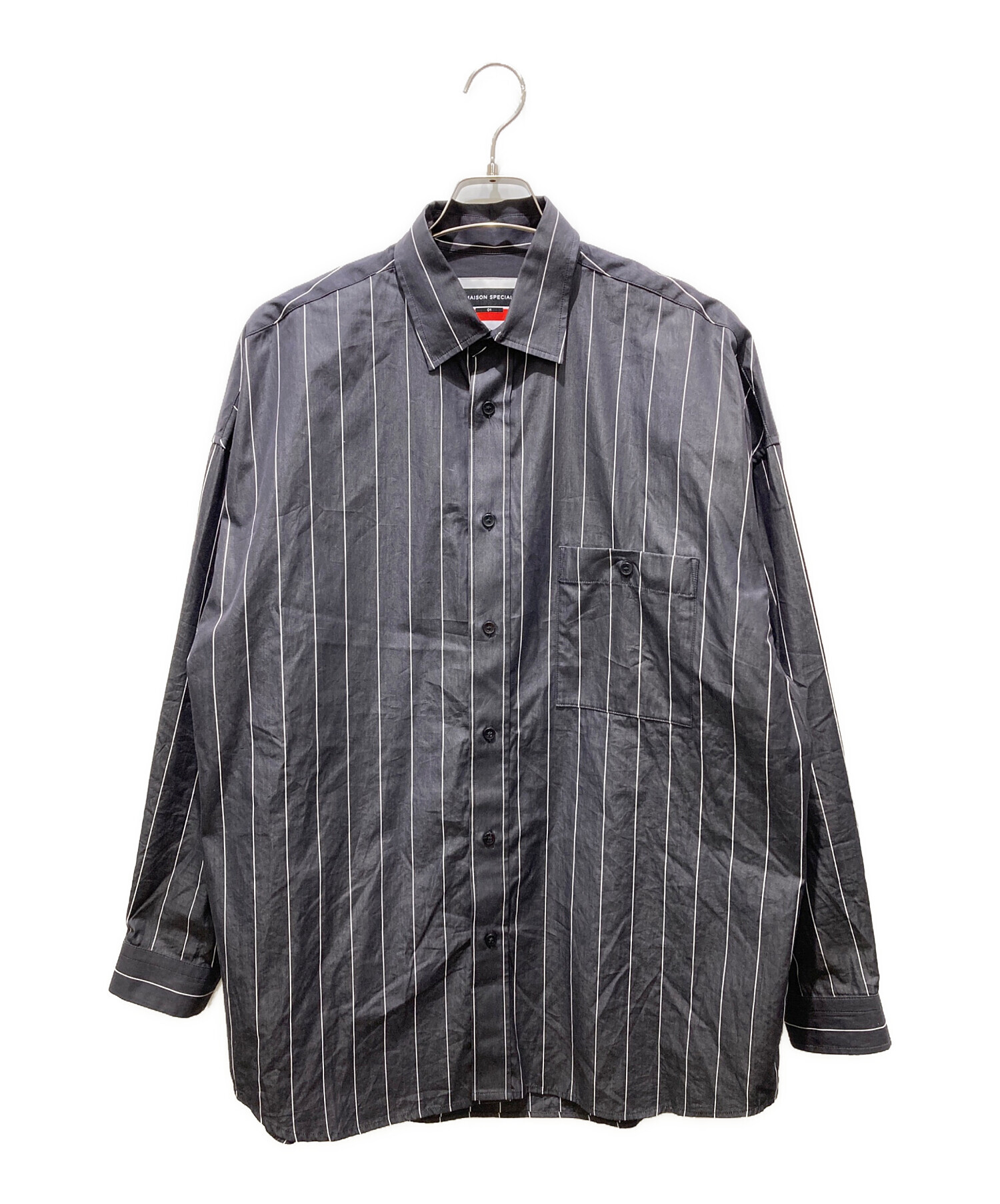 MAISON SPECIAL メゾンスペシャル ブラウス M 黒 【古着】【中古】【送料無料】 中古・古着通販】MAISON SPECIAL (メゾンスペシャル) 袖付きブラウス