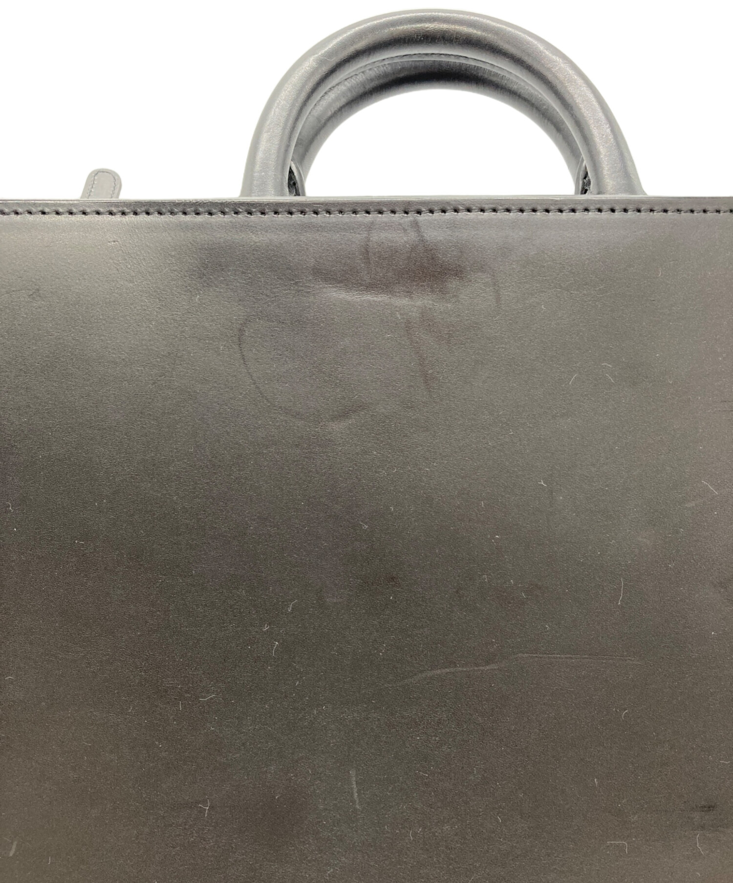 中古・古着通販】土屋鞄 (ツチヤカバン) ブラックヌメ スクエアバッグ