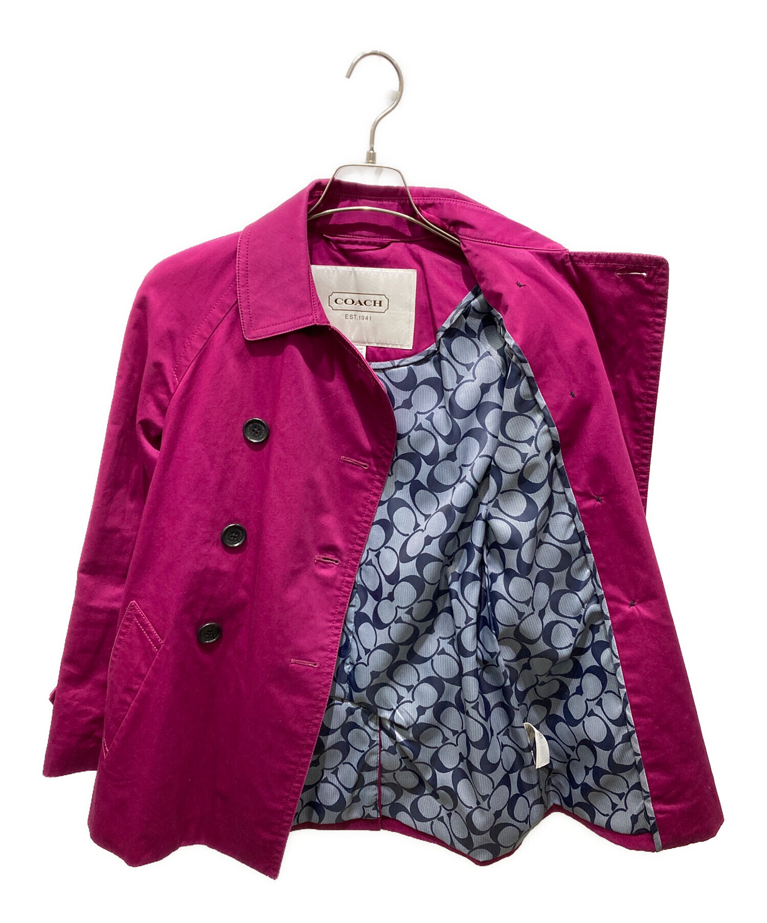 中古・古着通販】COACH (コーチ) ダブルジャケット ピンク サイズ:XS