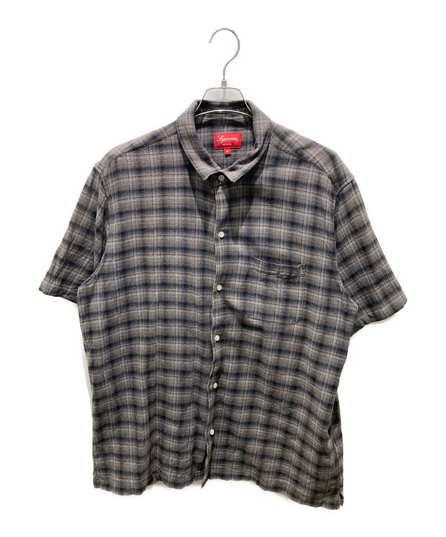 中古・古着通販】SUPREME (シュプリーム) PLAID S/S SHIRT 22SS グレー