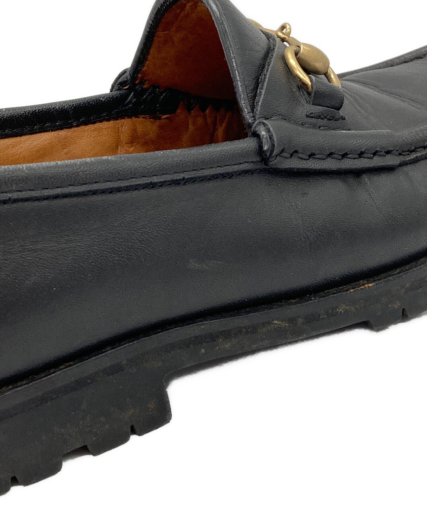 中古・古着通販】GUCCI (グッチ) ホースビットローファー ブラック