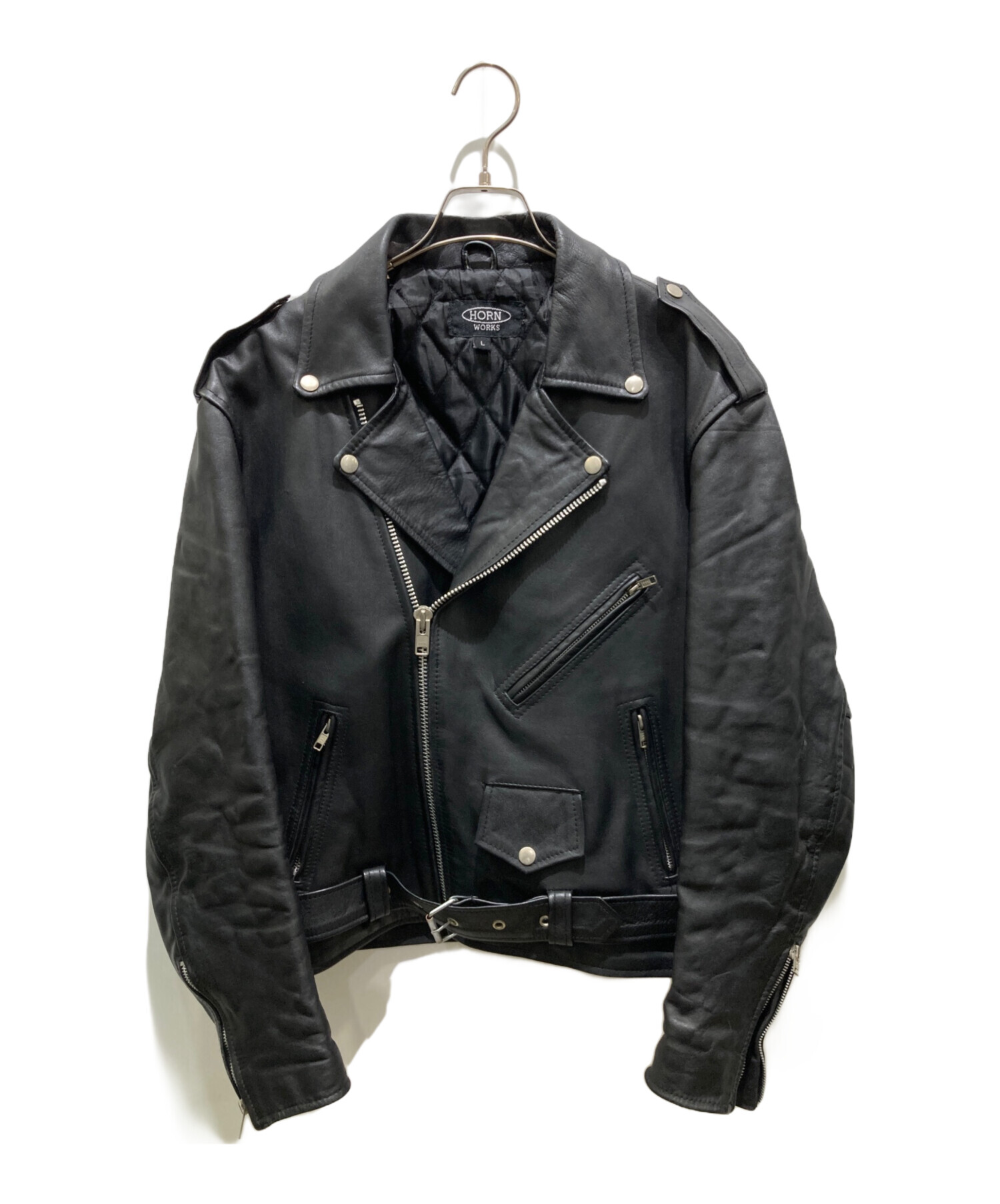 Horn Works 本革 UKシングルライダースジャケット バッファロー XL 楽天市場】Horn Works 本革 UKタイプ ダブルライダースジャケット