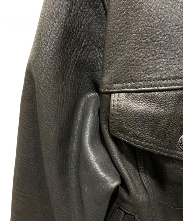 80s A.M.I LONDON UK製 トラッカータイプ レザージャケット 中古・古着通販】AMI LONDON (エーエムアイロンドン) トラッカーレザー