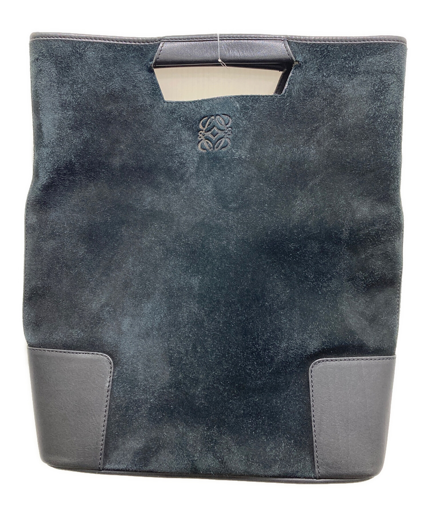 中古・古着通販】LOEWE (ロエベ) スエードハンドバッグ ブラック 
