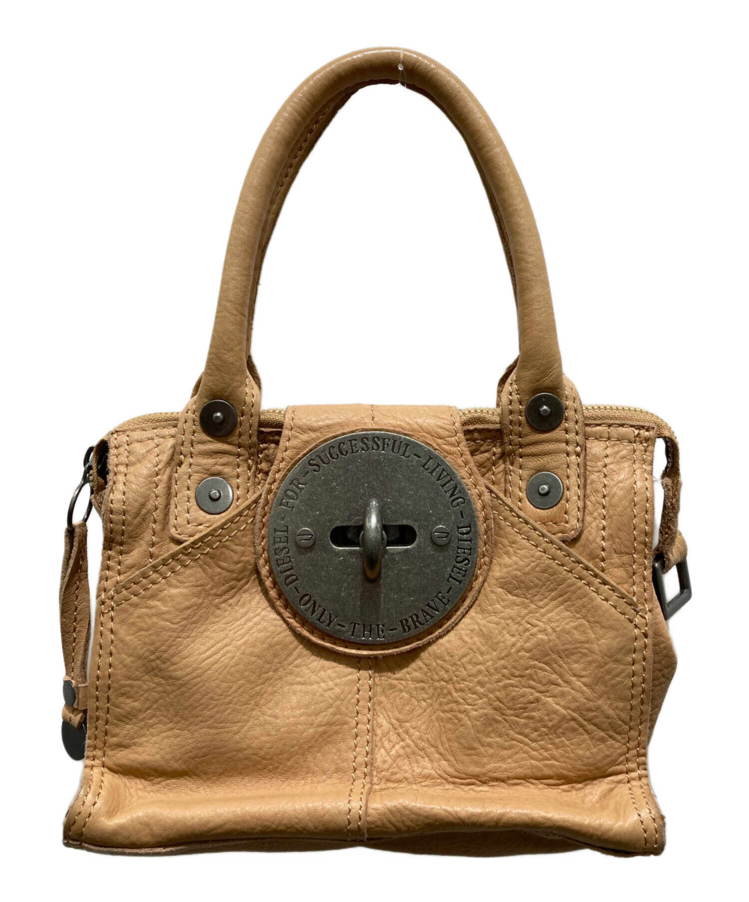 中古・古着通販】DIESEL (ディーゼル) ハンドレザーバッグ ブラウン 