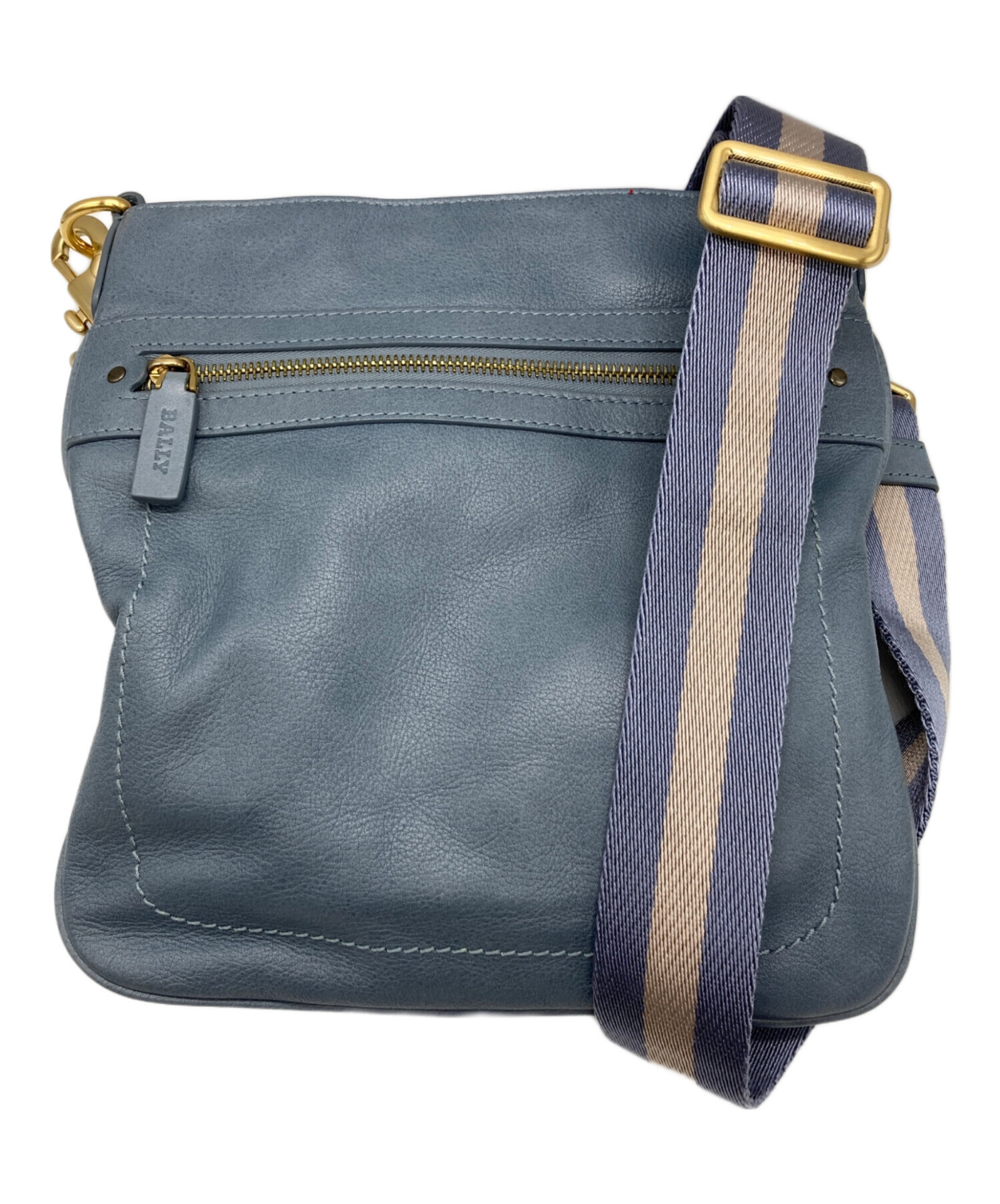 中古・古着通販】BALLY (バリー) レザーショルダーバッグ ブルー 
