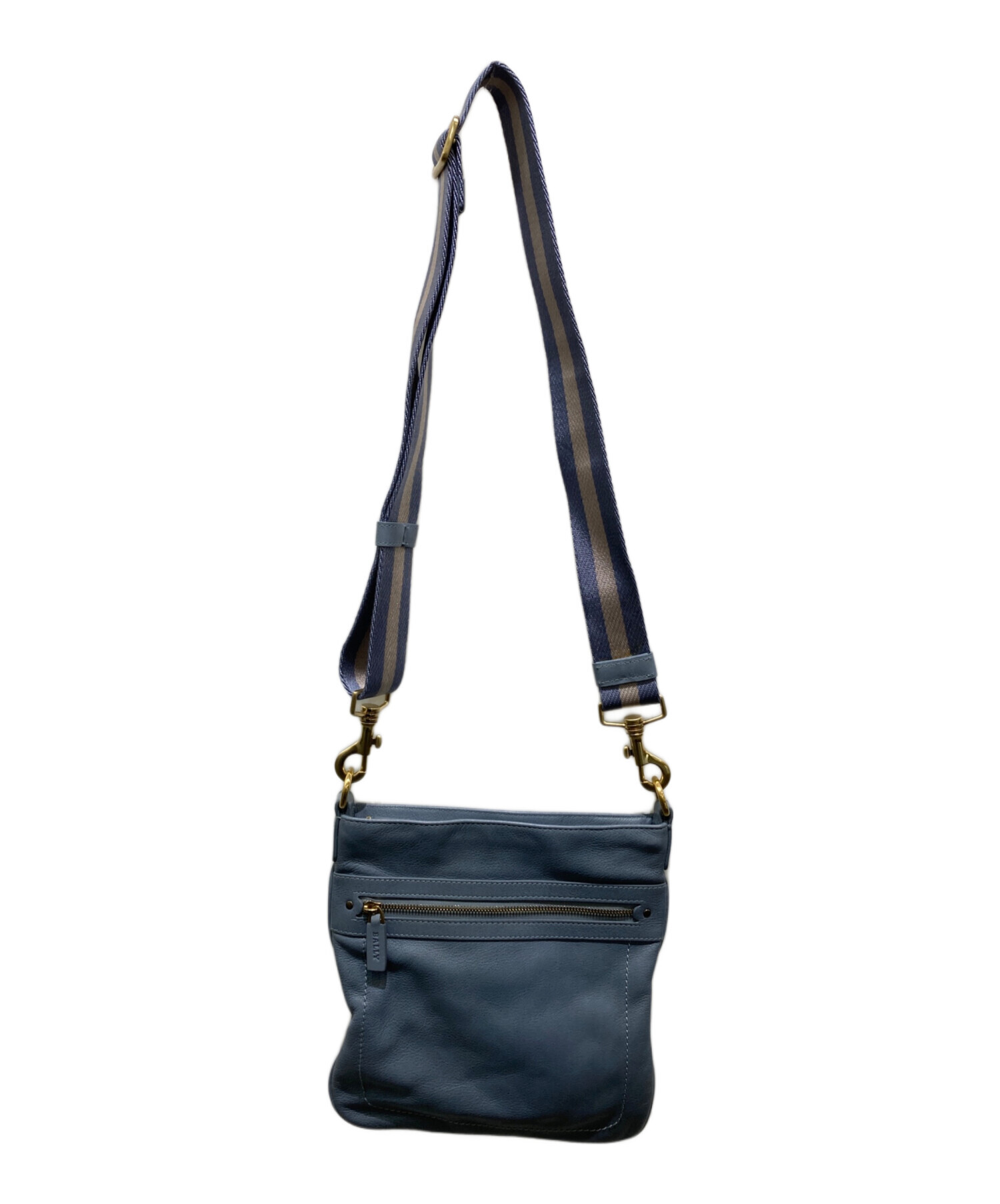 中古・古着通販】BALLY (バリー) レザーショルダーバッグ ブルー 