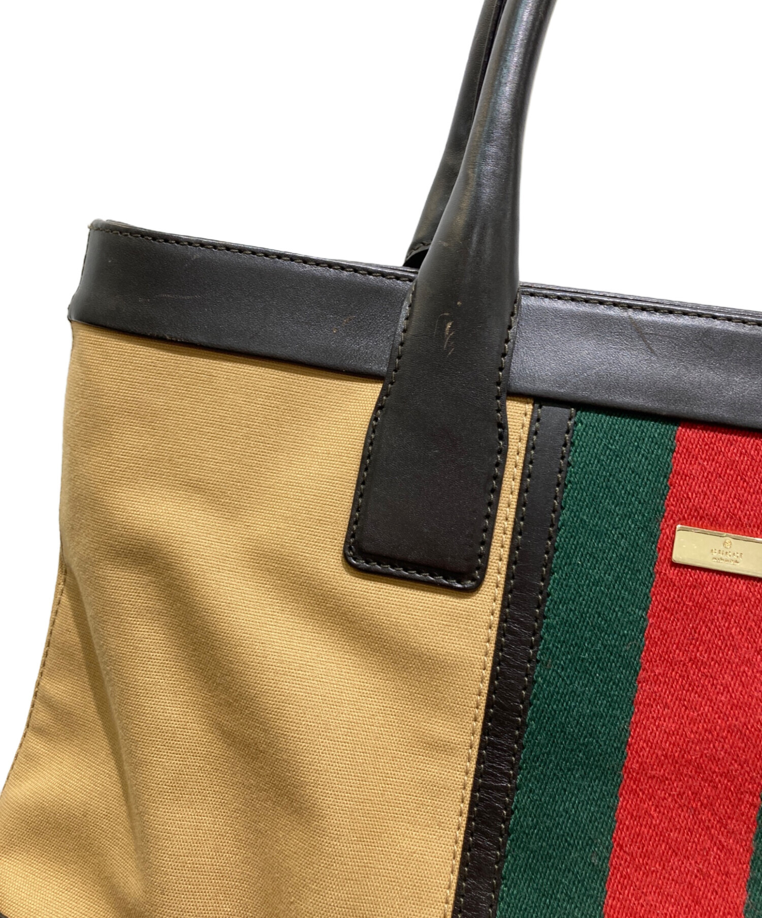 中古・古着通販】GUCCI (グッチ) シェリーライン キャンバスレザー 
