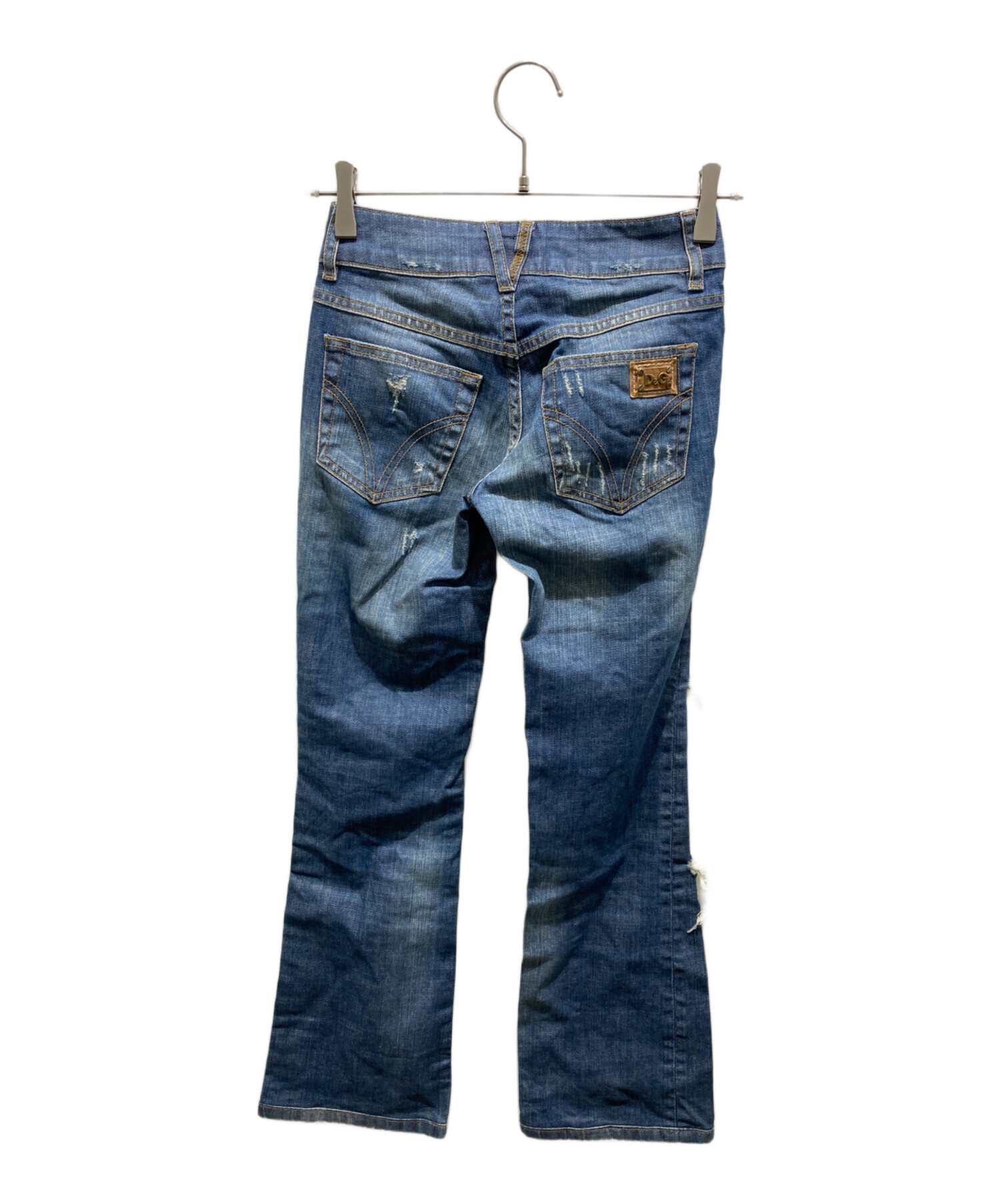 DOLCE&GABBANA ダメージ加工ブルーデニムパンツ DOLCE&GABBANA