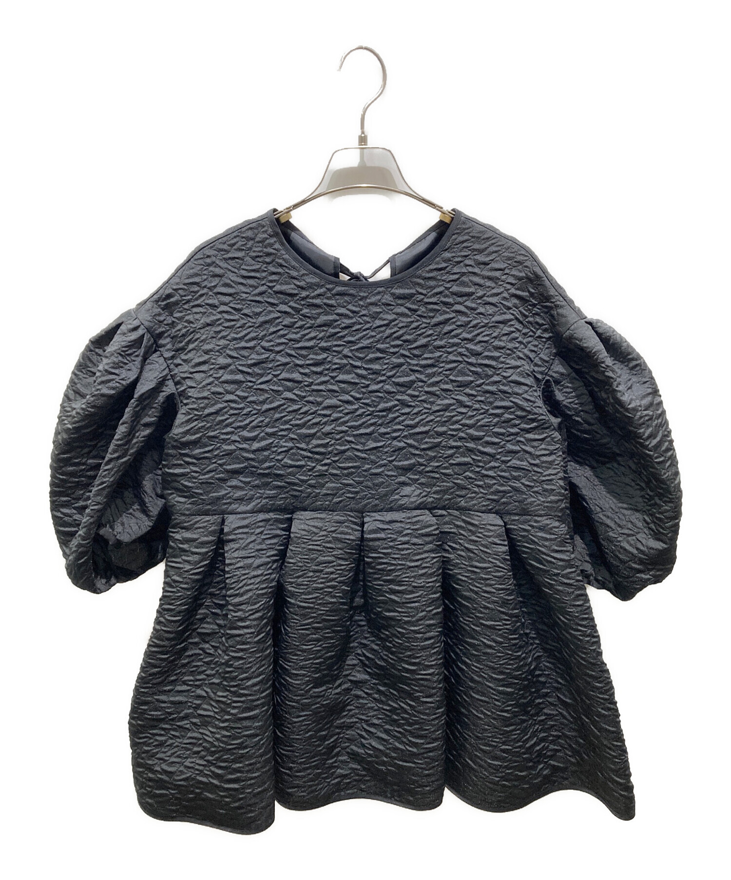 bluelea ブルレアSilky jacquard blouse 黒