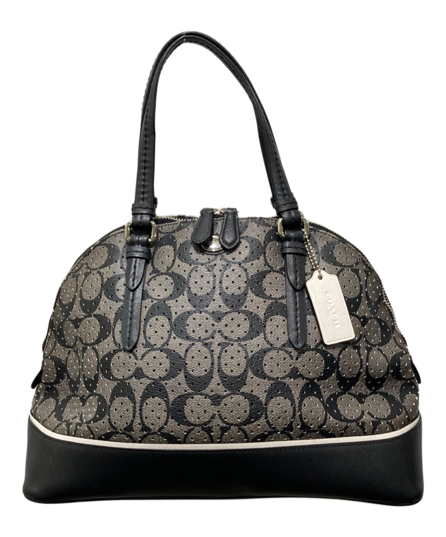 中古・古着通販】COACH (コーチ) サッチェル 2WAY ハンドバッグ グレー 