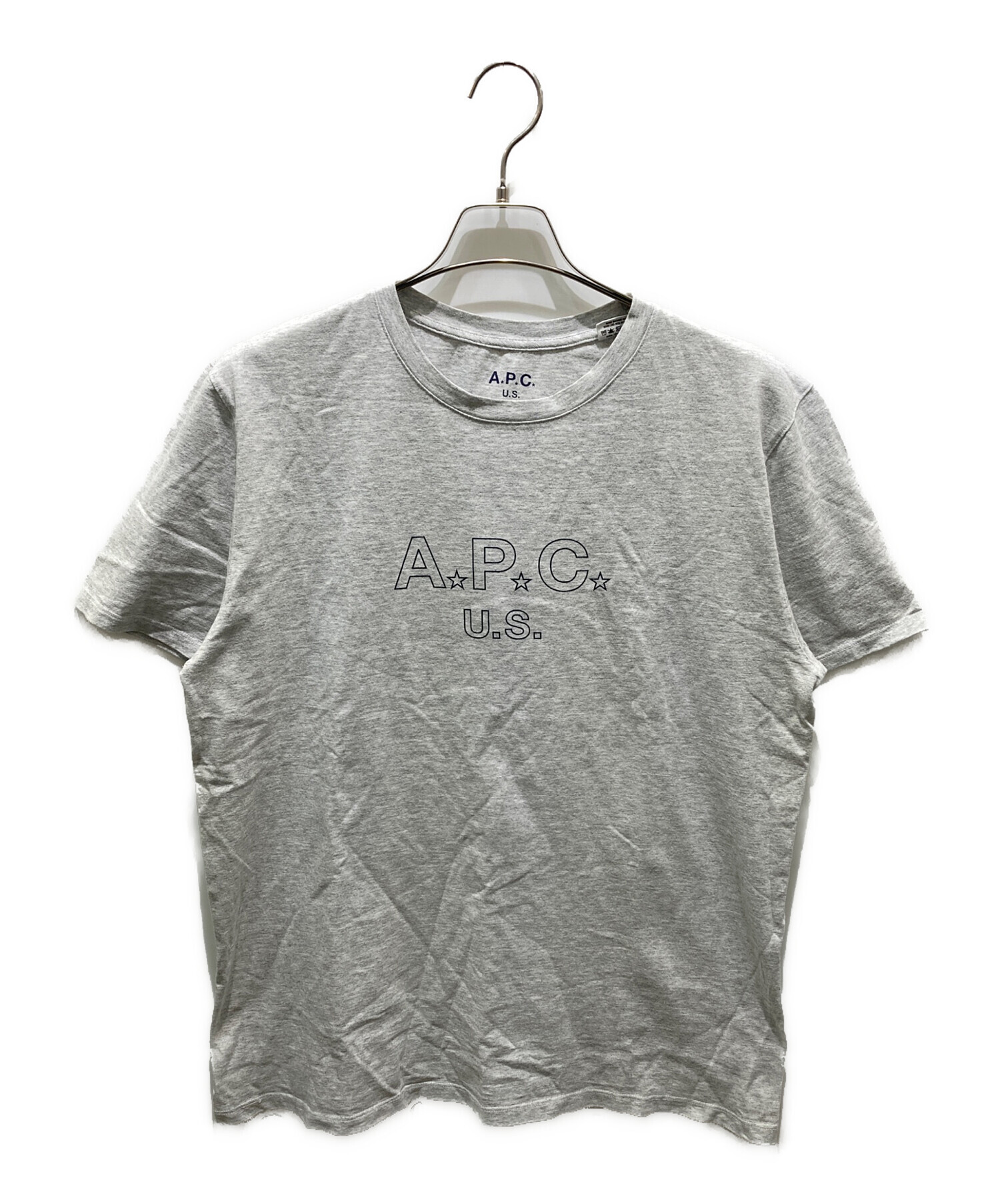 中古・古着通販】A.P.C. (アーペーセー) ロゴプリントTシャツ グレー 