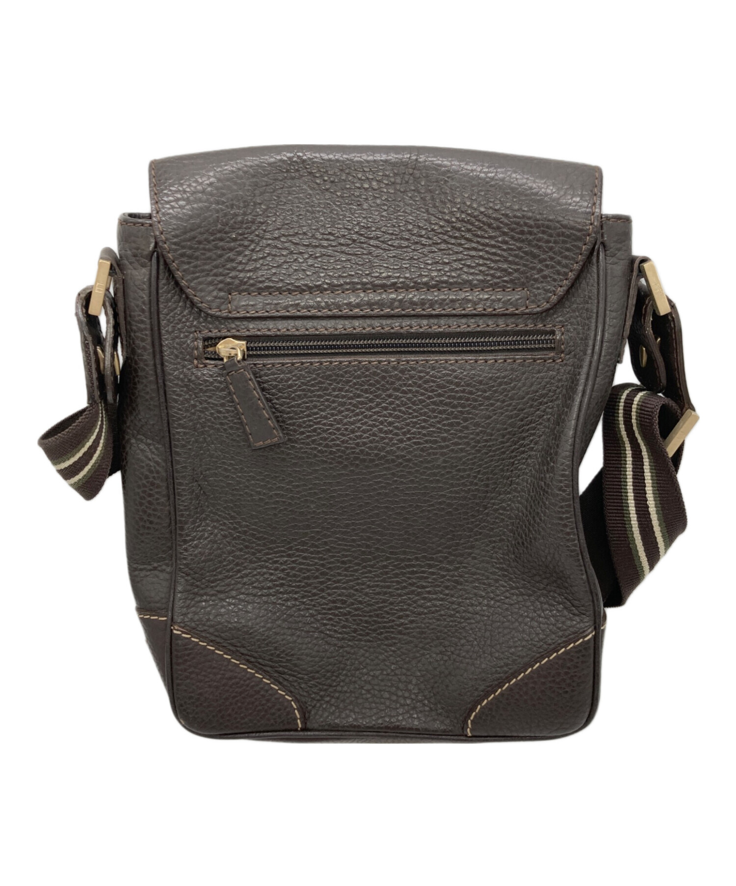 中古・古着通販】dunhill (ダンヒル) レザーショルダーバッグ ブラウン 