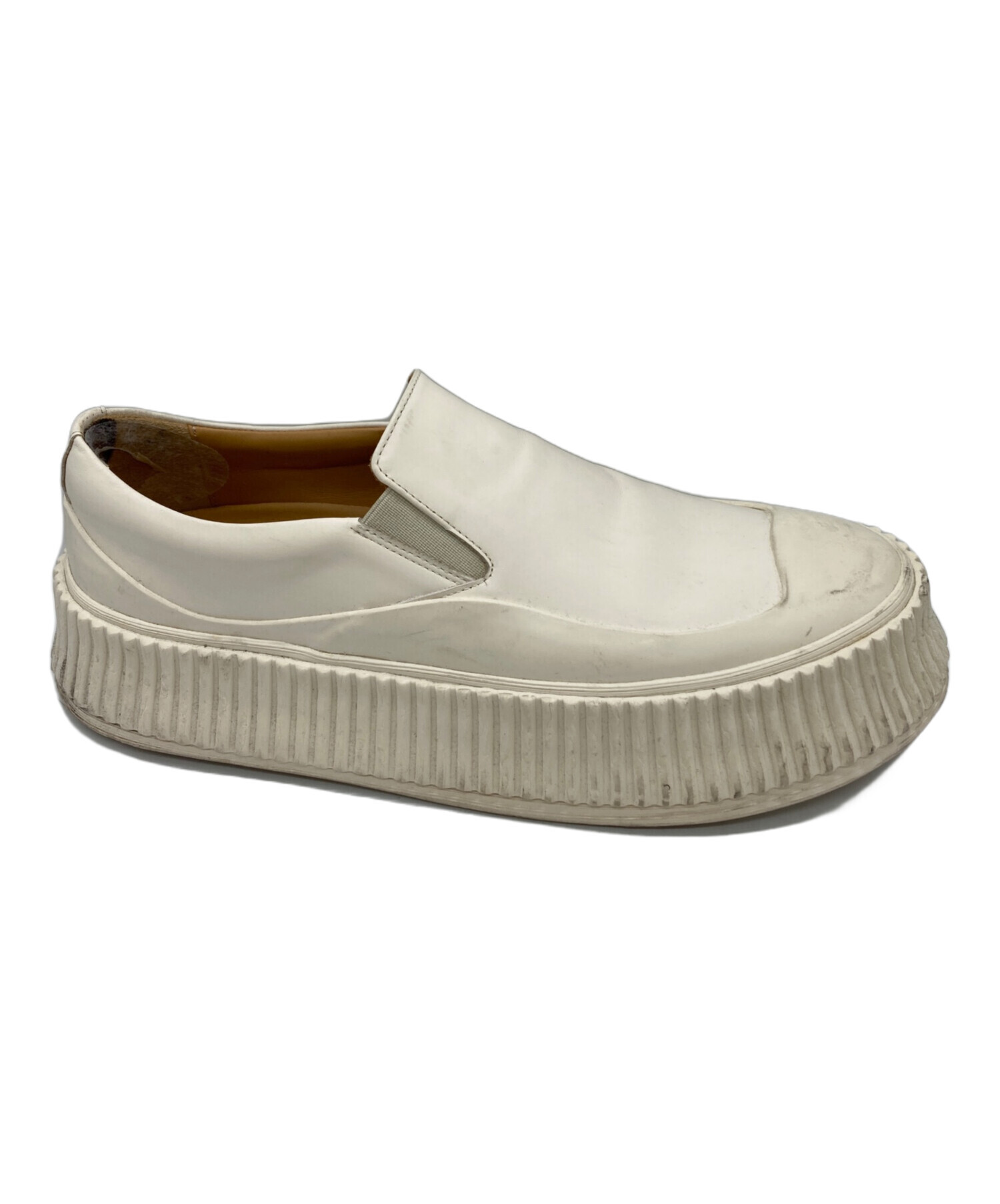 JIL SANDER ホワイト スリッポンスニーカー 中古・古着通販】JIL SANDER (ジルサンダー) プラットフォーム