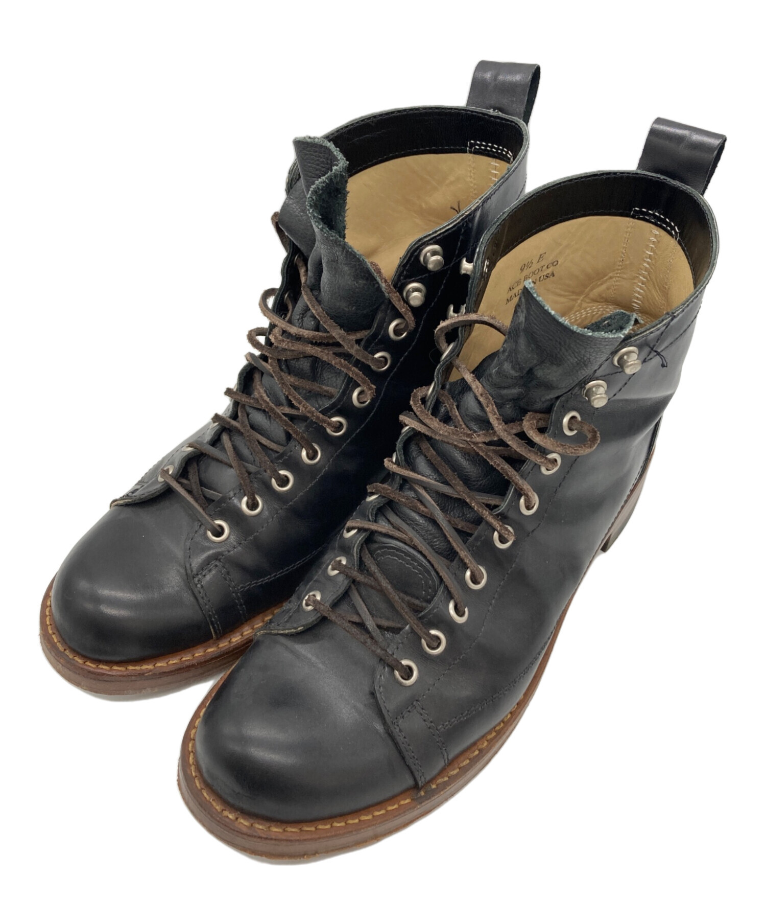 BEST OF ACE ROCKABILLY(中古品) 中古・古着通販】ACE BOOT Co (エースブーツ) レザーブーツ ブラック