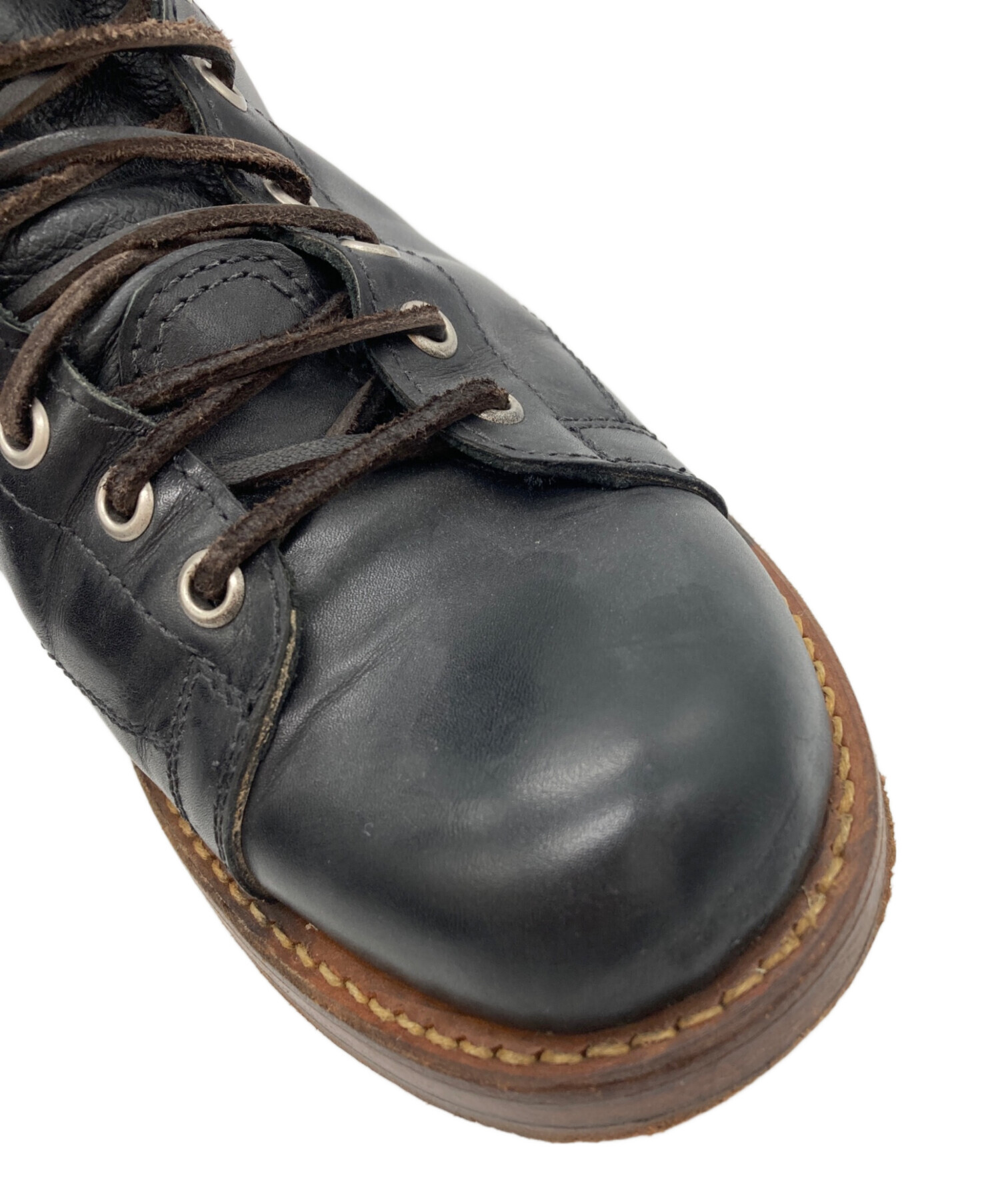 中古・古着通販】ACE BOOT Co (エースブーツ) レザーブーツ ブラック 