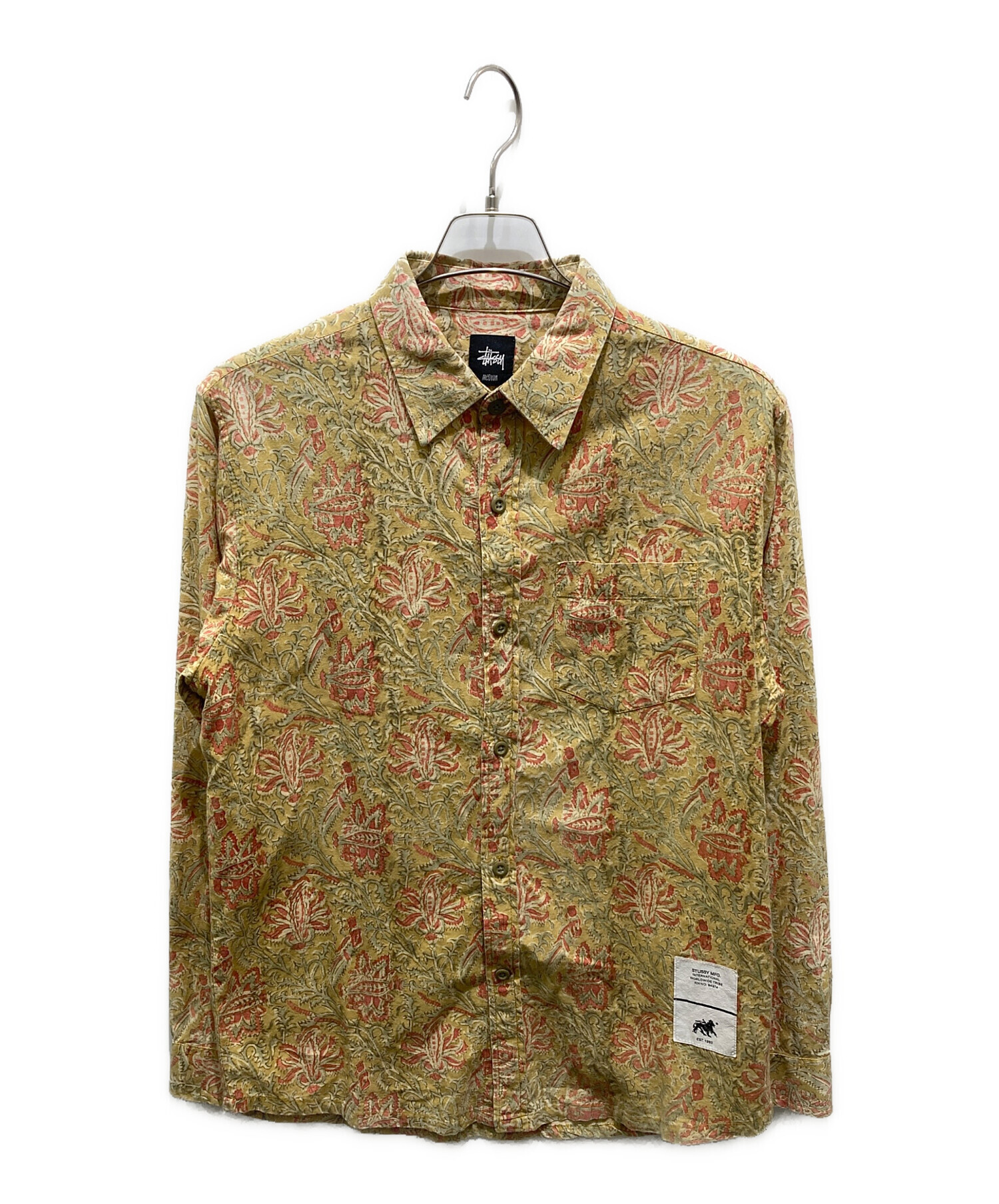 中古・古着通販】stussy (ステューシー) 総柄シャツ イエロー サイズ:M 