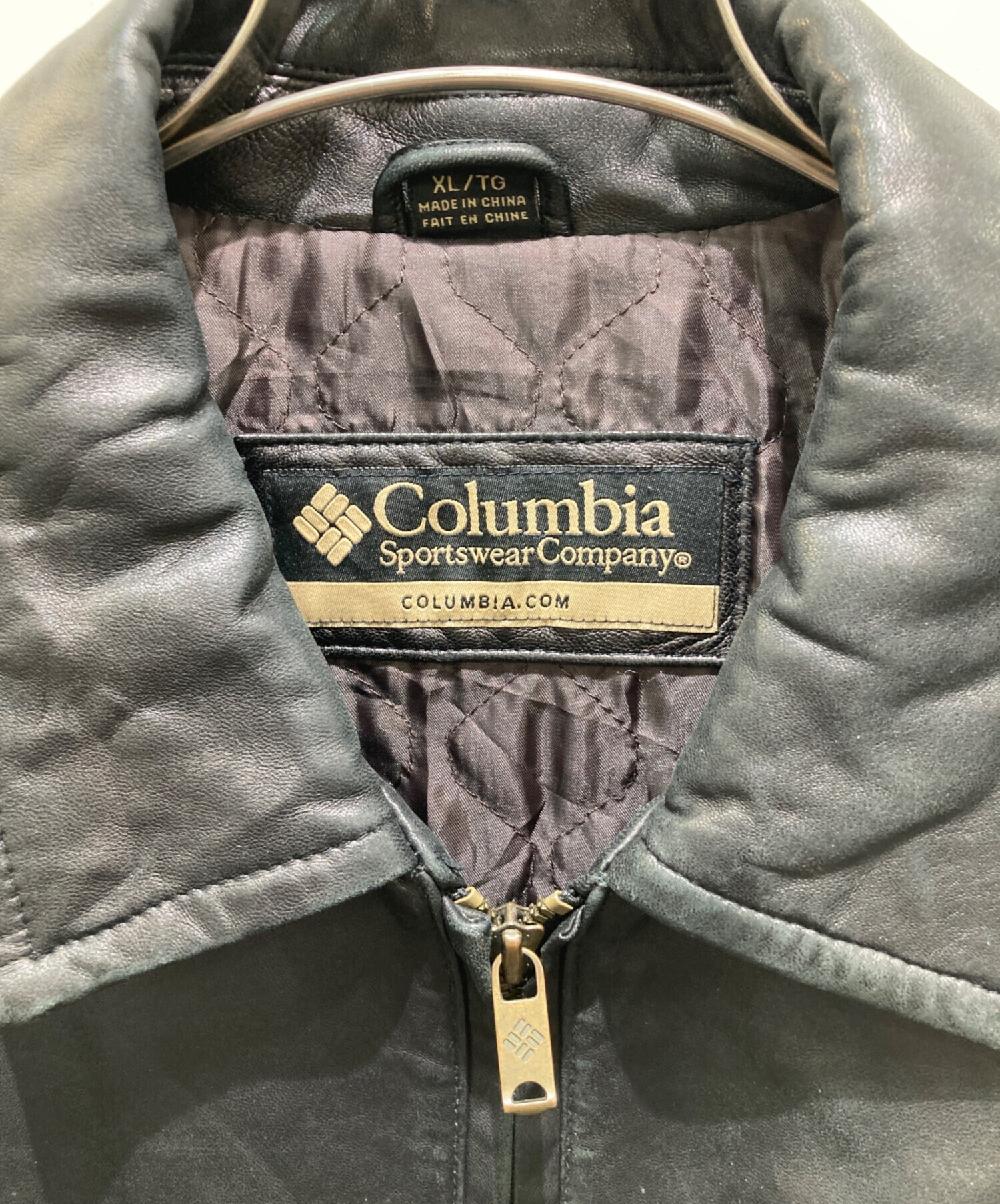 中古・古着通販】Columbia (コロンビア) レザージャケット ブラック