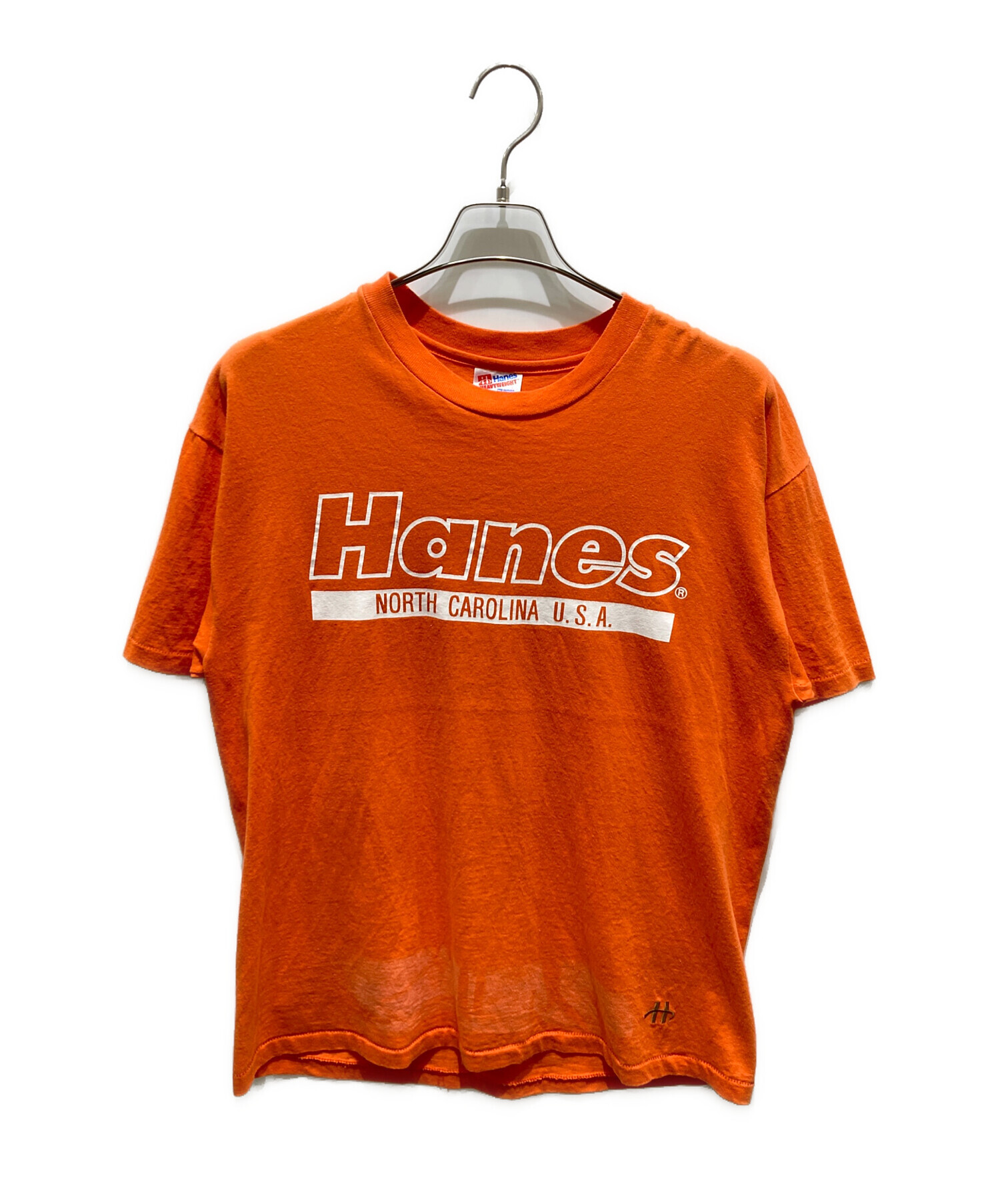 中古・古着通販】Hanes (ヘインズ) プリントTシャツ オレンジ サイズ:L