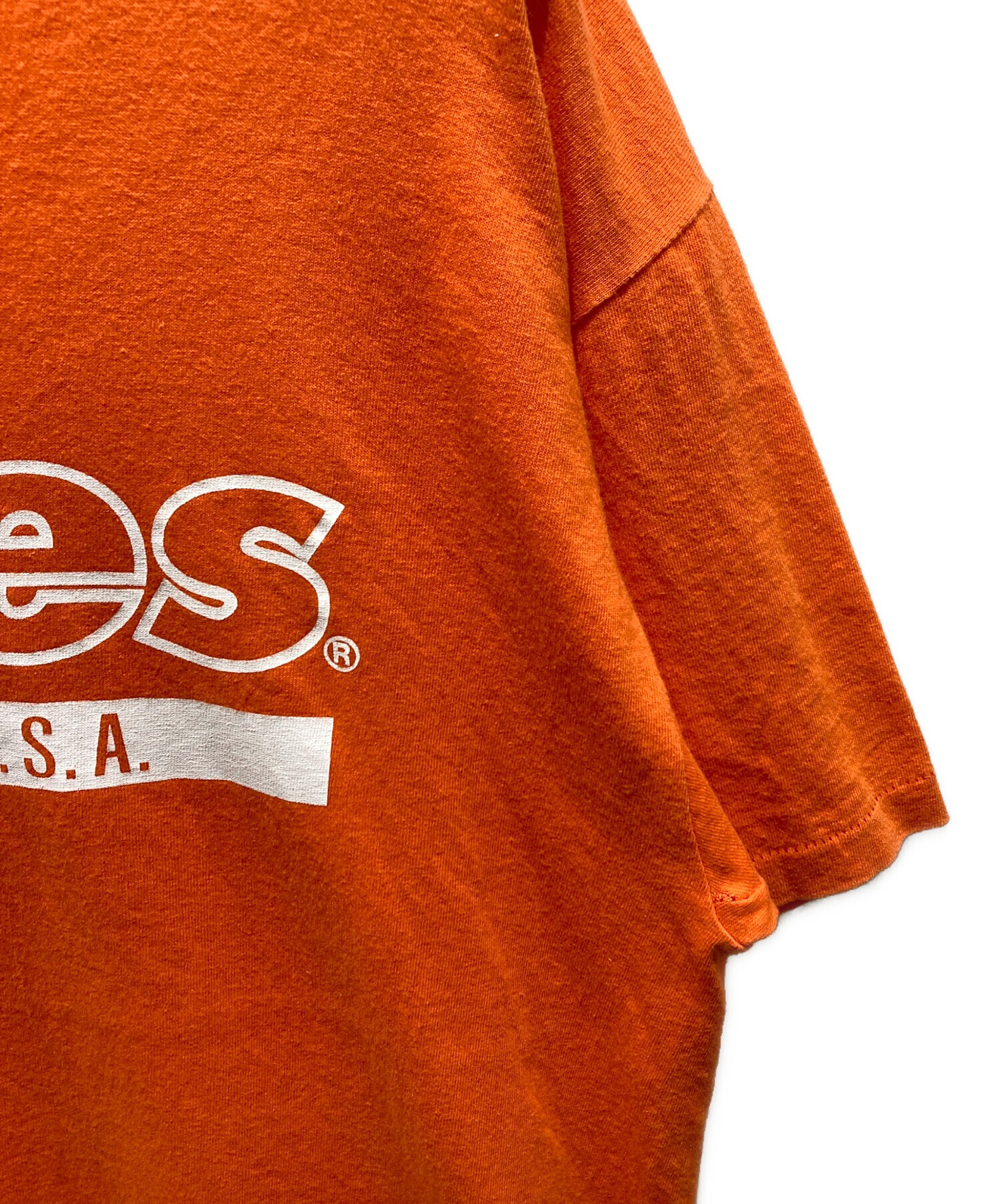 中古・古着通販】Hanes (ヘインズ) プリントTシャツ オレンジ サイズ:L 