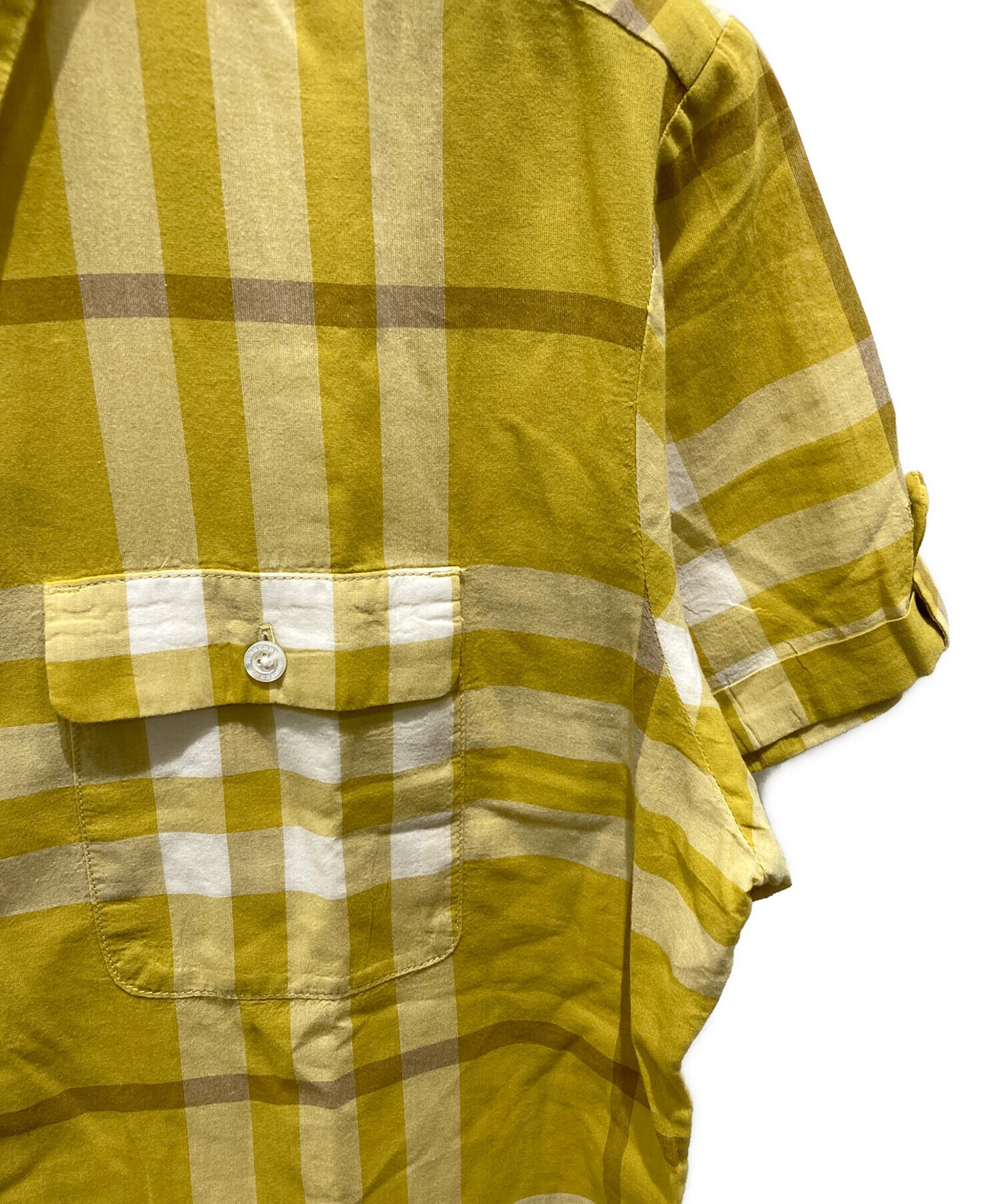 BURBERRY LONDON 半袖シャツ 黄色 サイズ46 美品 希少サイズ 中古・古着通販】BURBERRY LONDON (バーバリーロンドン) 半袖シャツ
