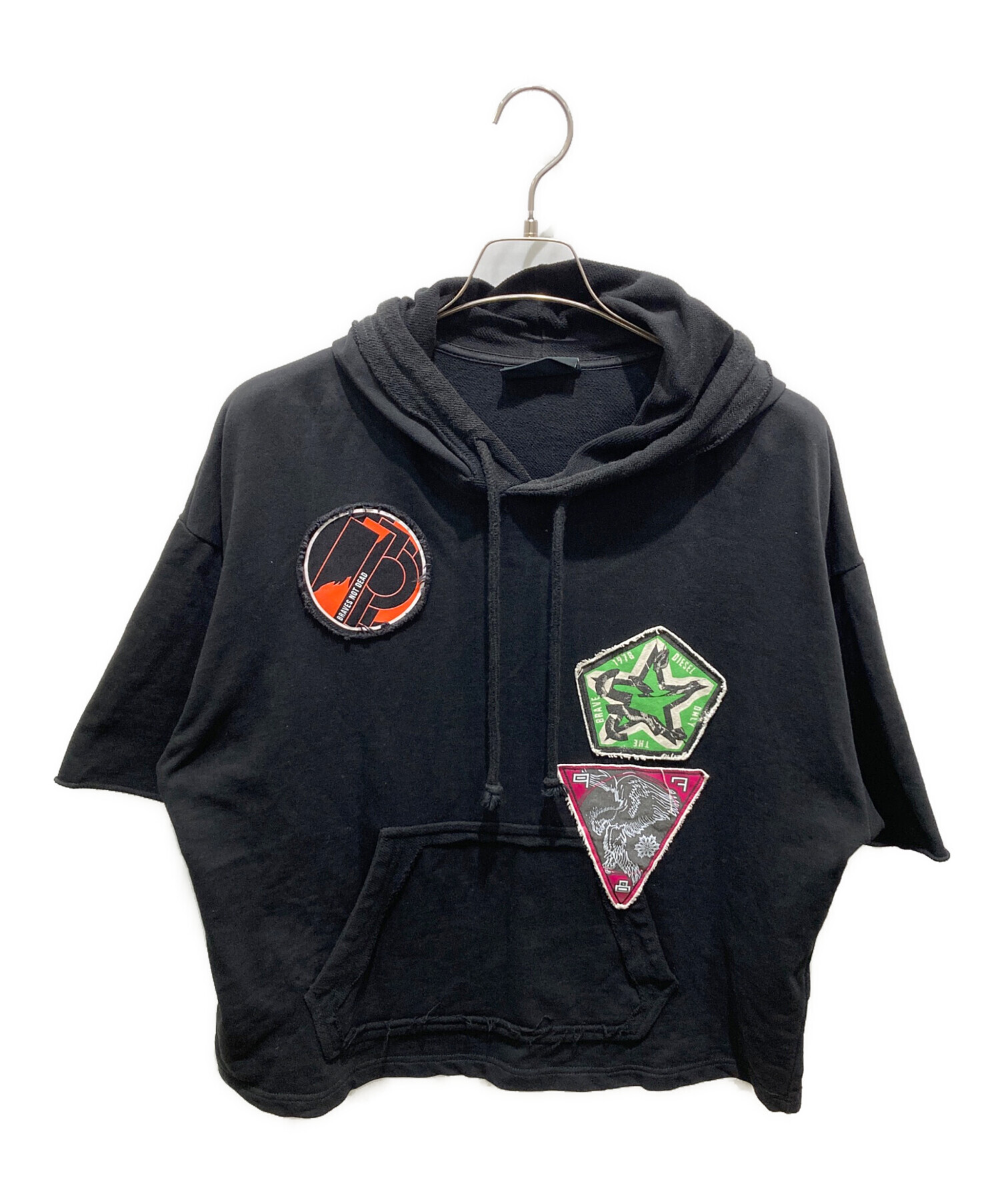 DIESEL BRAVESロゴ フード付きパーカー グレー S-MACS-HOOD-OD