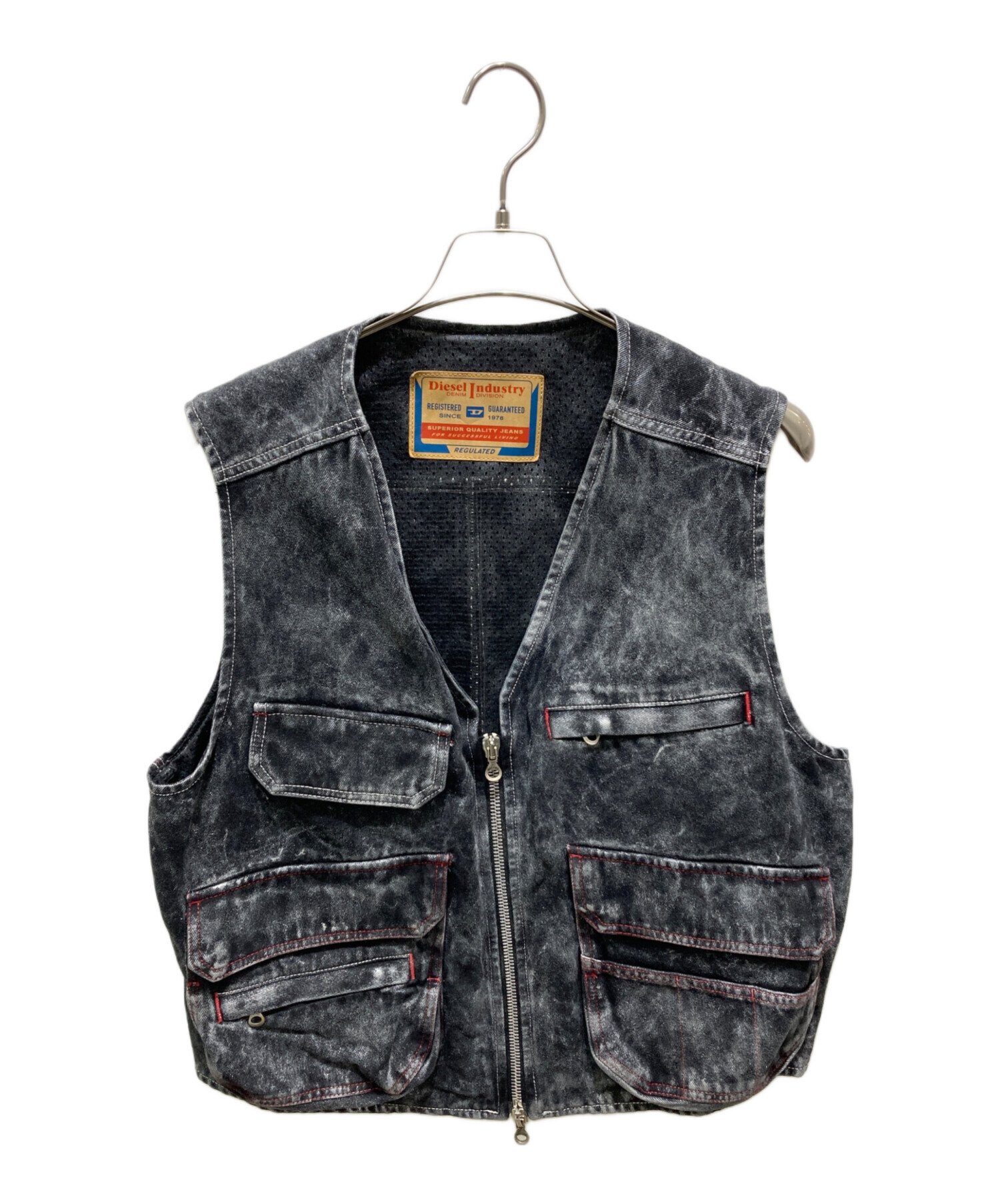 DIESEL ディーゼル 23AW D-Samp DENIM VEST 中古・古着通販】DIESEL (ディーゼル) D-SAMP DENIM VEST ブラック