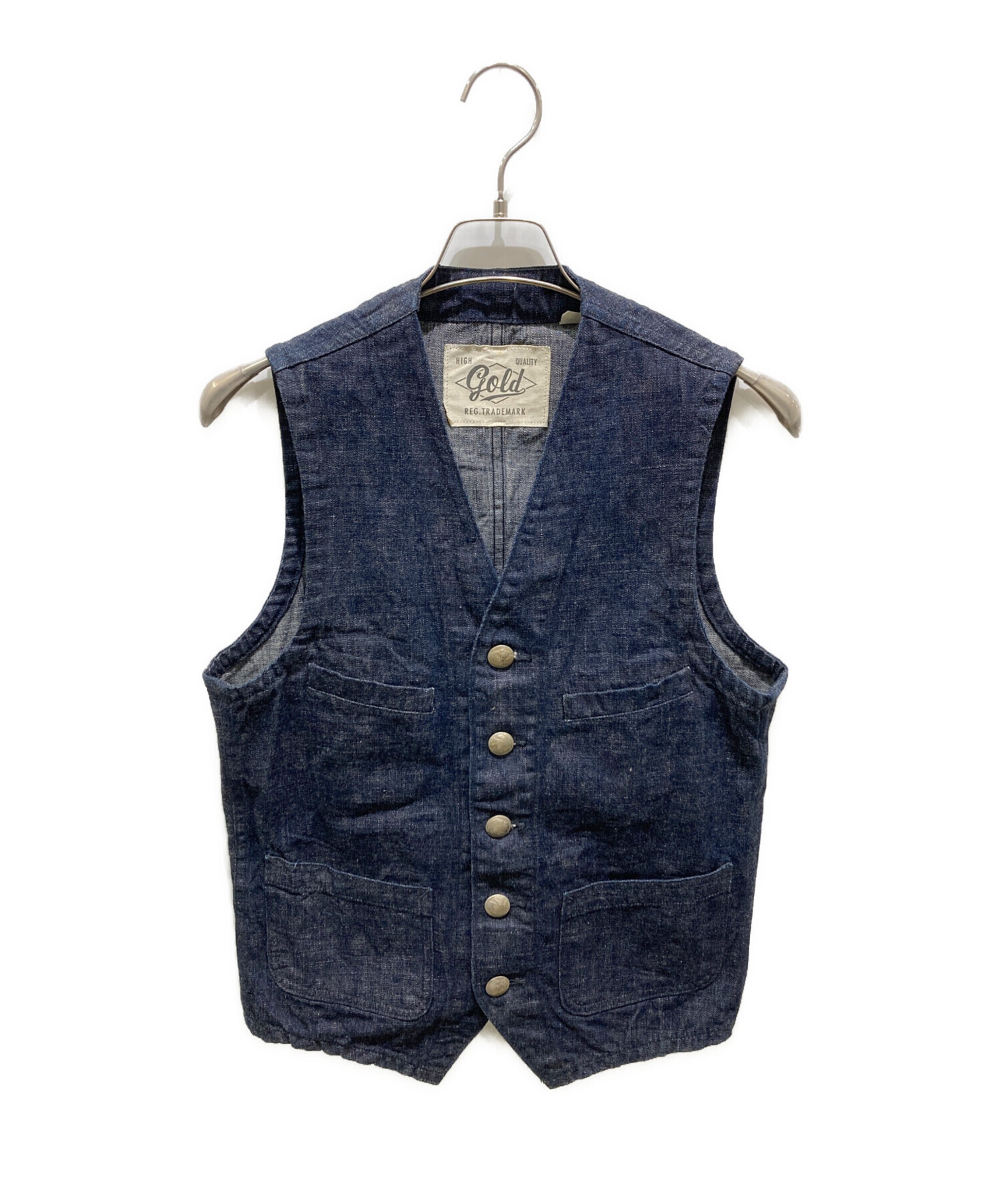 中古・古着通販】gold (ゴールド) コインコンチョチェンジボタンデニムベスト インディゴ サイズ:38｜ブランド・古着通販  トレファク公式【TREFAC FASHION】スマホサイト