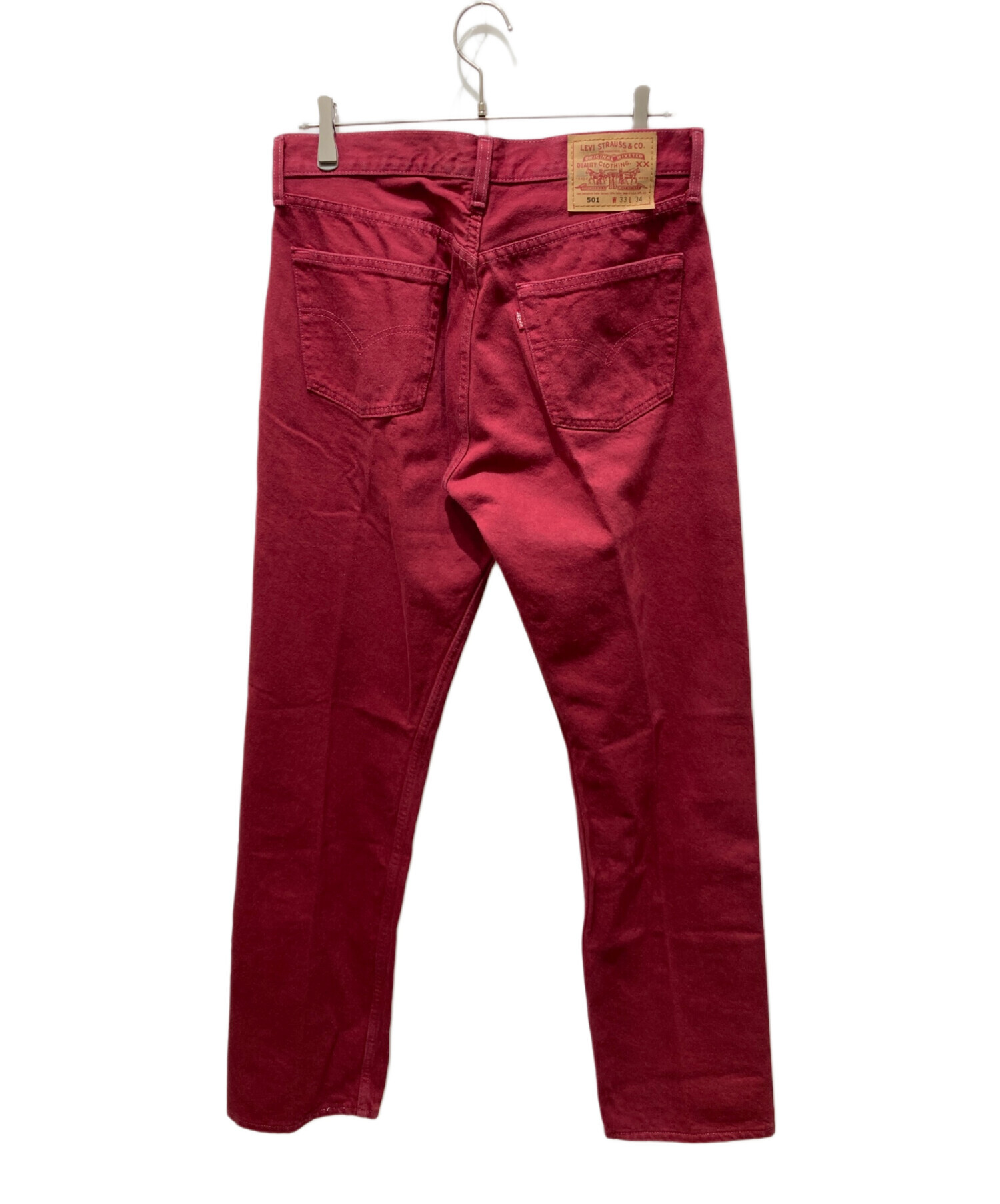 中古・古着通販】LEVI'S (リーバイス) 501デニムパンツ レッド 中古・古着通販】LEVI'S (リーバイス) 501デニムパンツ レッド