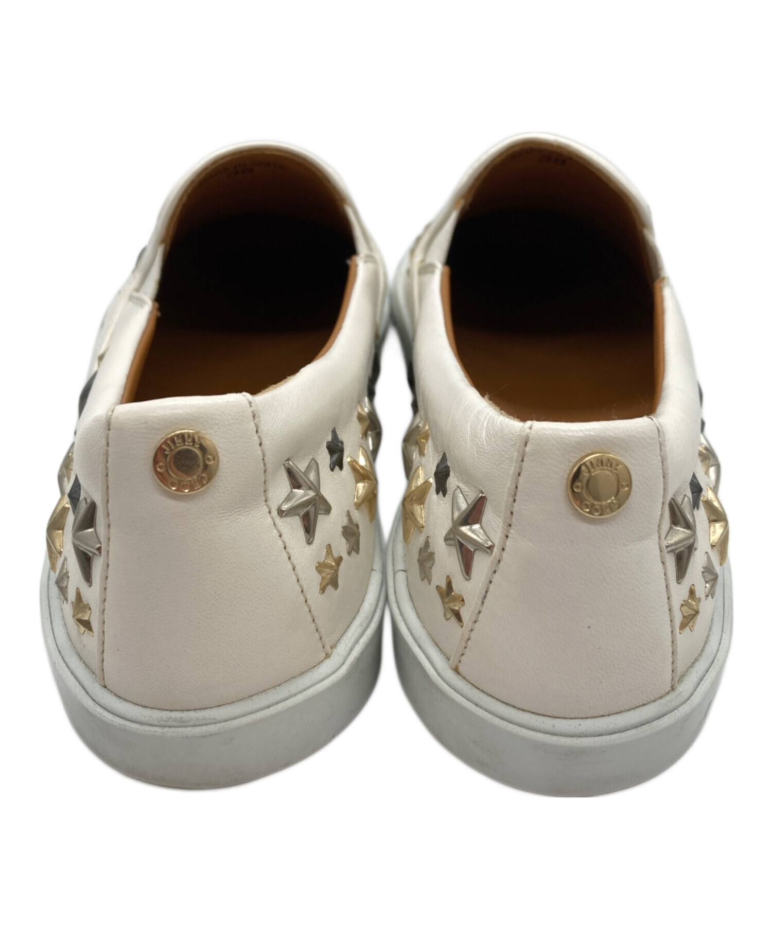 ✨美品✨ JIMMY CHOO スリッポンレザースニーカー スタッズ 38 中古・古着通販】JIMMY CHOO (ジミーチュウ) スタースタッズスリッポン